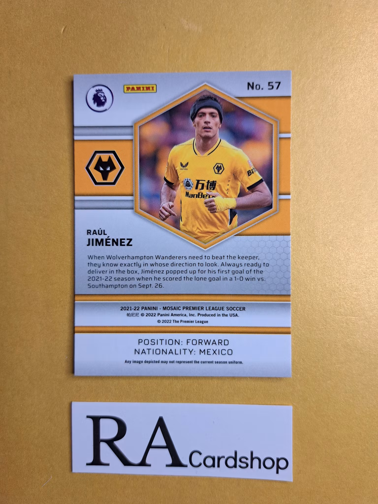 #57 Raul Jimenez 2021-22 Panini Mosaic Premier Leauge