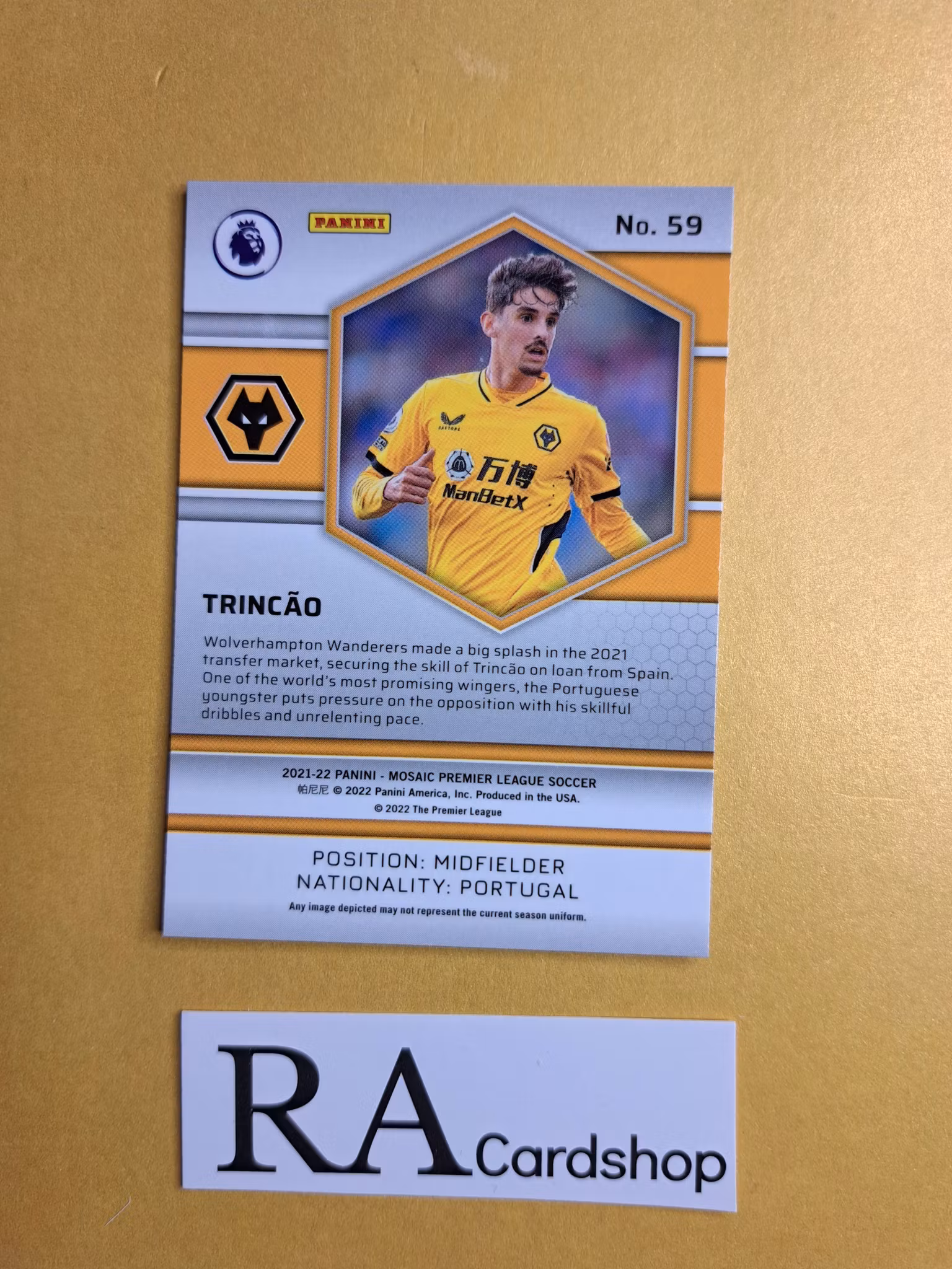 #59 Trincao 2021-22 Panini Mosaic Premier Leauge