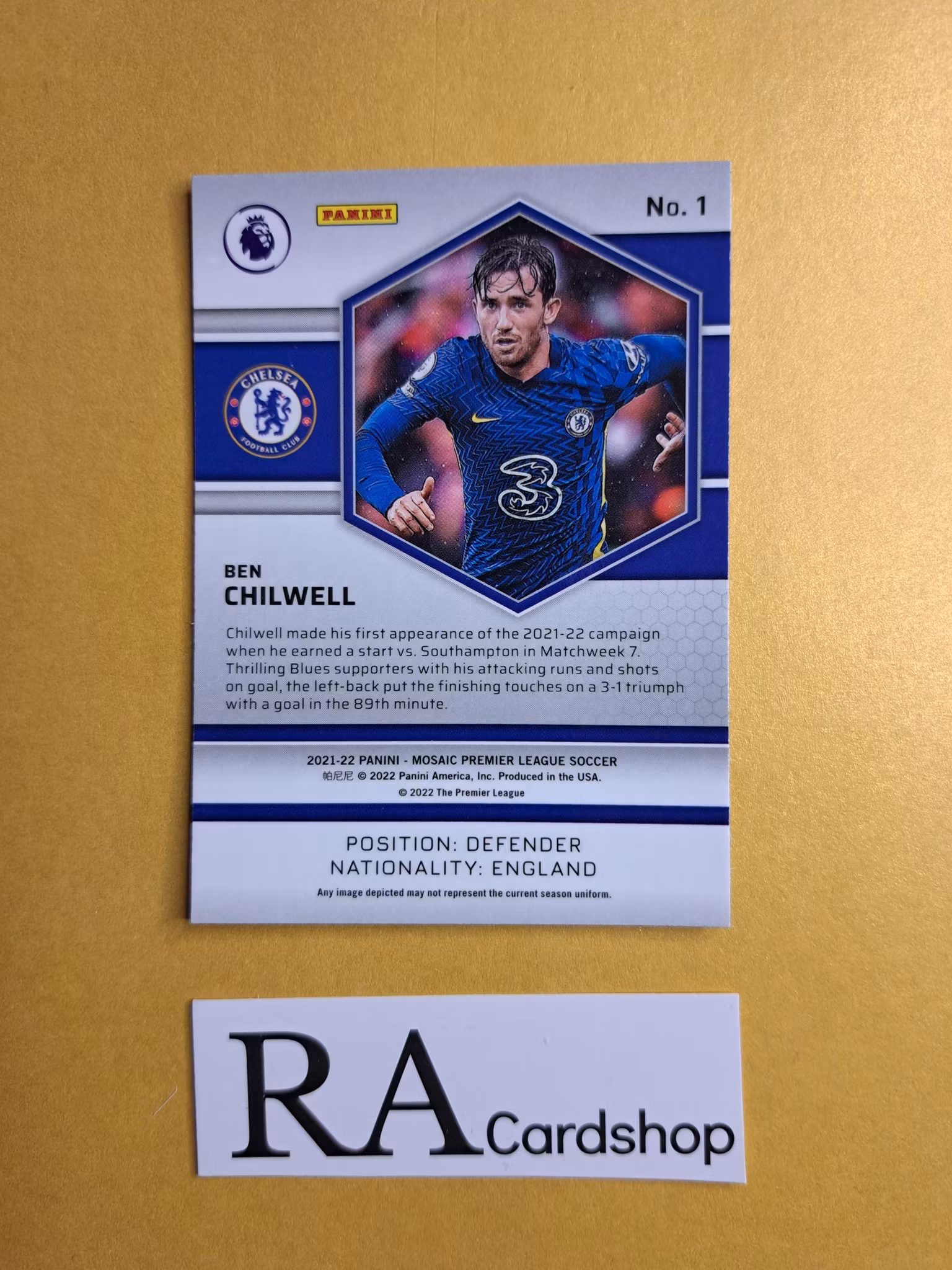 #1 Ben Chilwell 2021-22 Panini Mosaic Premier Leauge