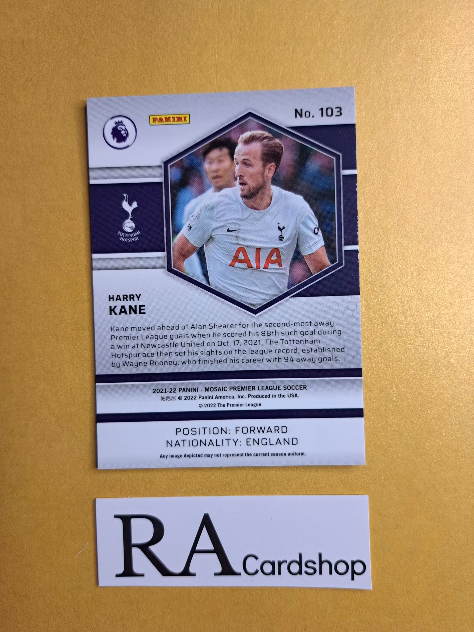 #103 Harry Kane 2021-22 Panini Mosaic Premier Leauge