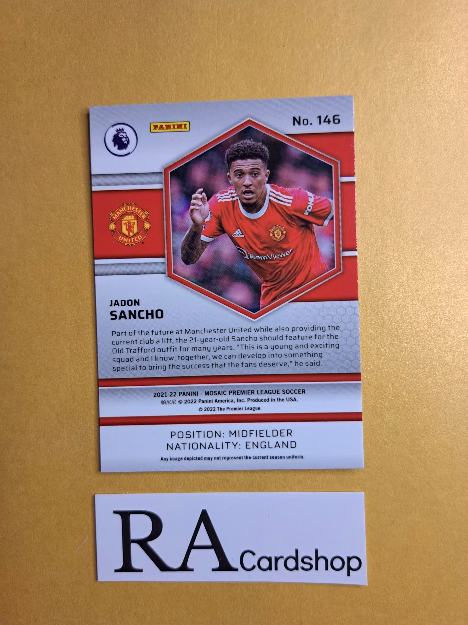 #146 Jadon Sancho 2021-22 Panini Mosaic Premier Leauge