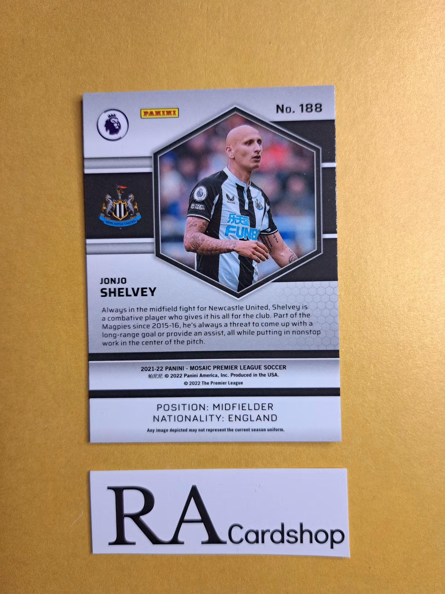 #188 Jonjo Shelvey 2021-22 Panini Mosaic Premier Leauge