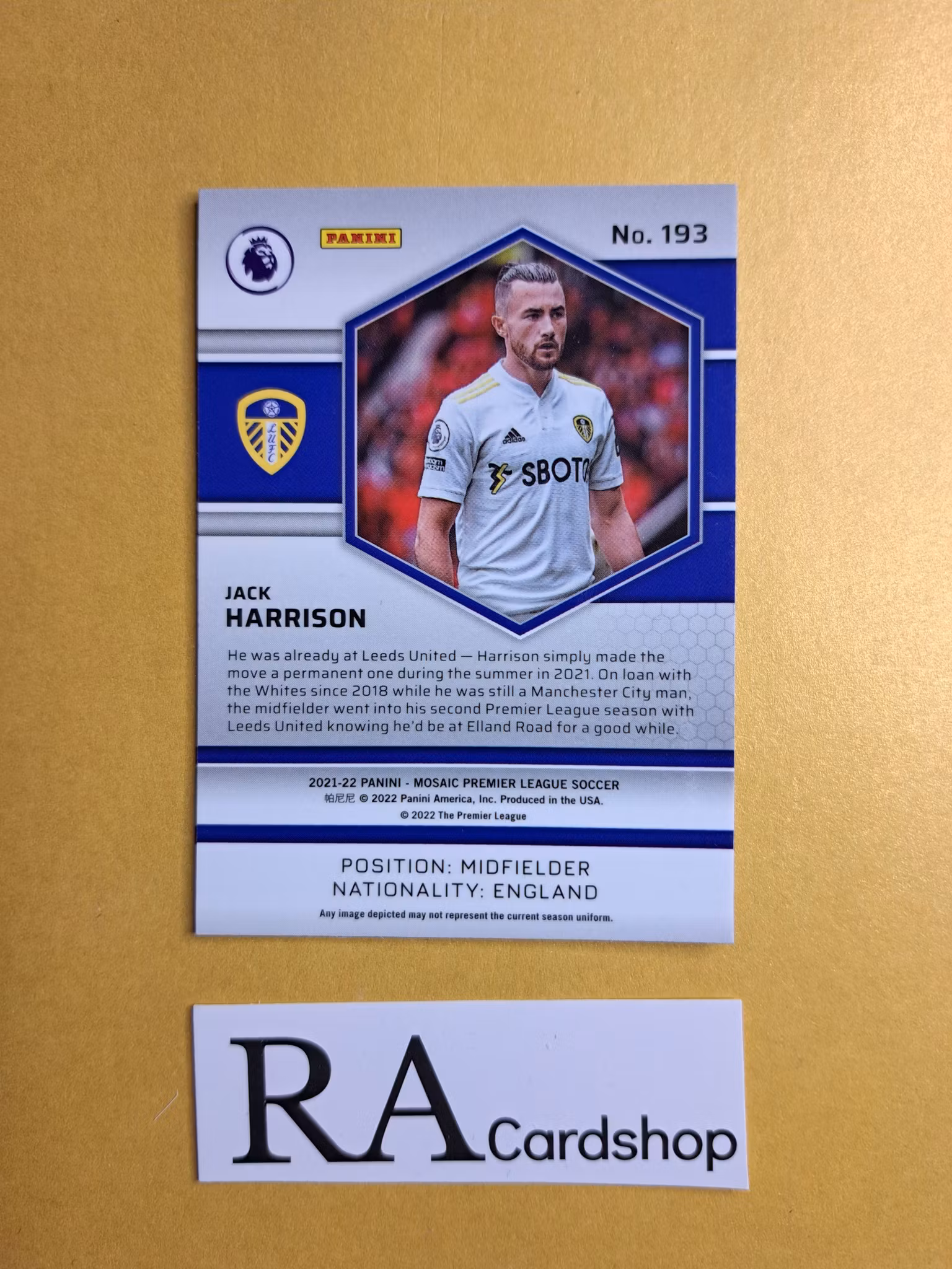 #193 Jack Harrison 2021-22 Panini Mosaic Premier Leauge
