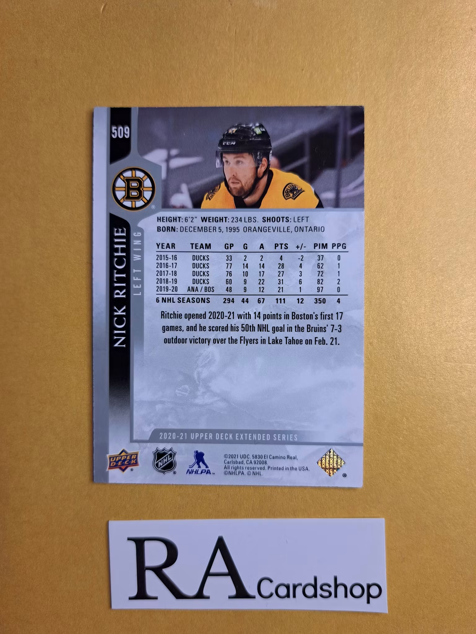 #509 Nick Ritchie 2020-21 Upper Deck Extended Series Hockey