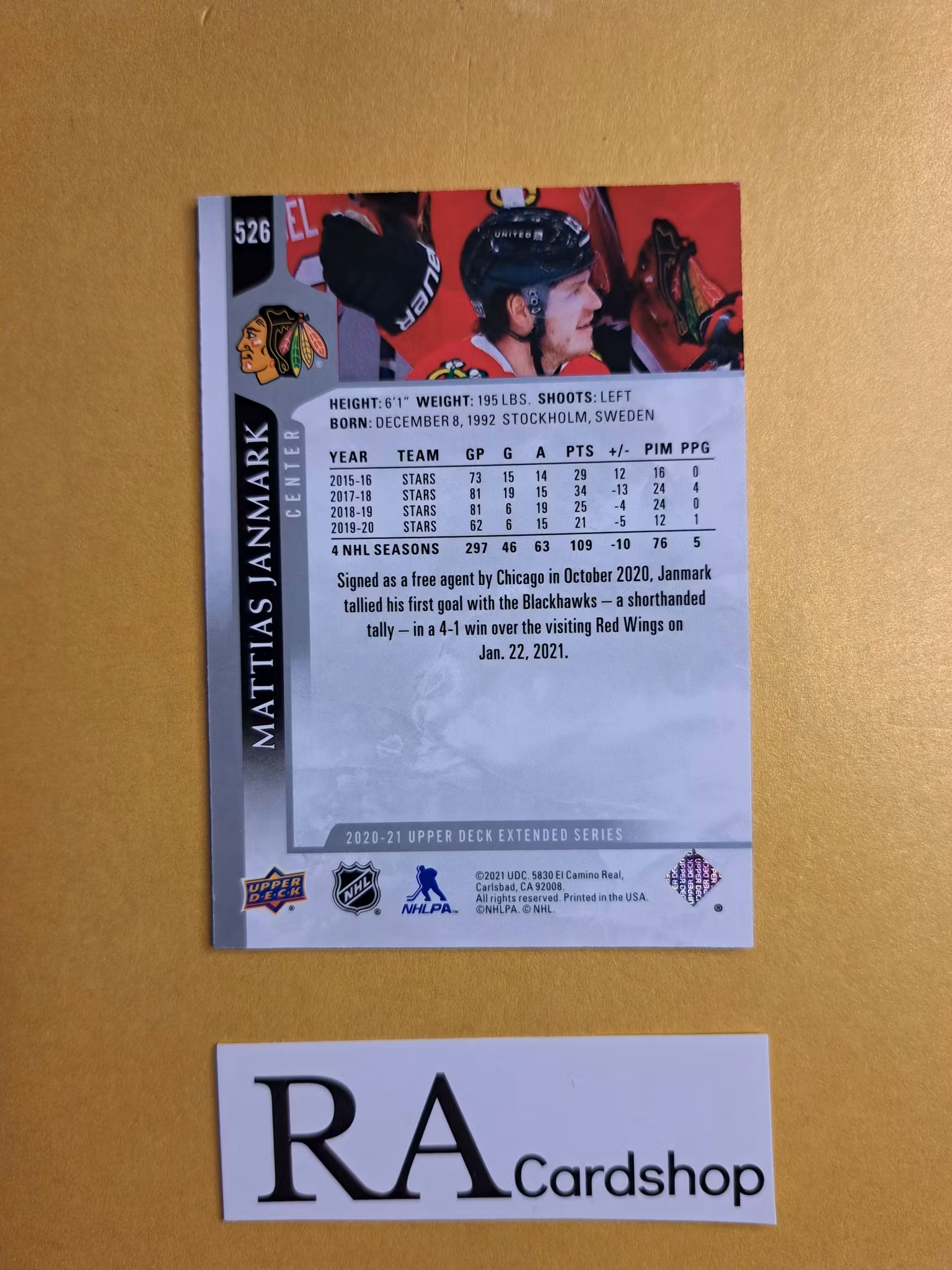 #526 Mattias Janmark 2020-21 Upper Deck Extended Series Hockey