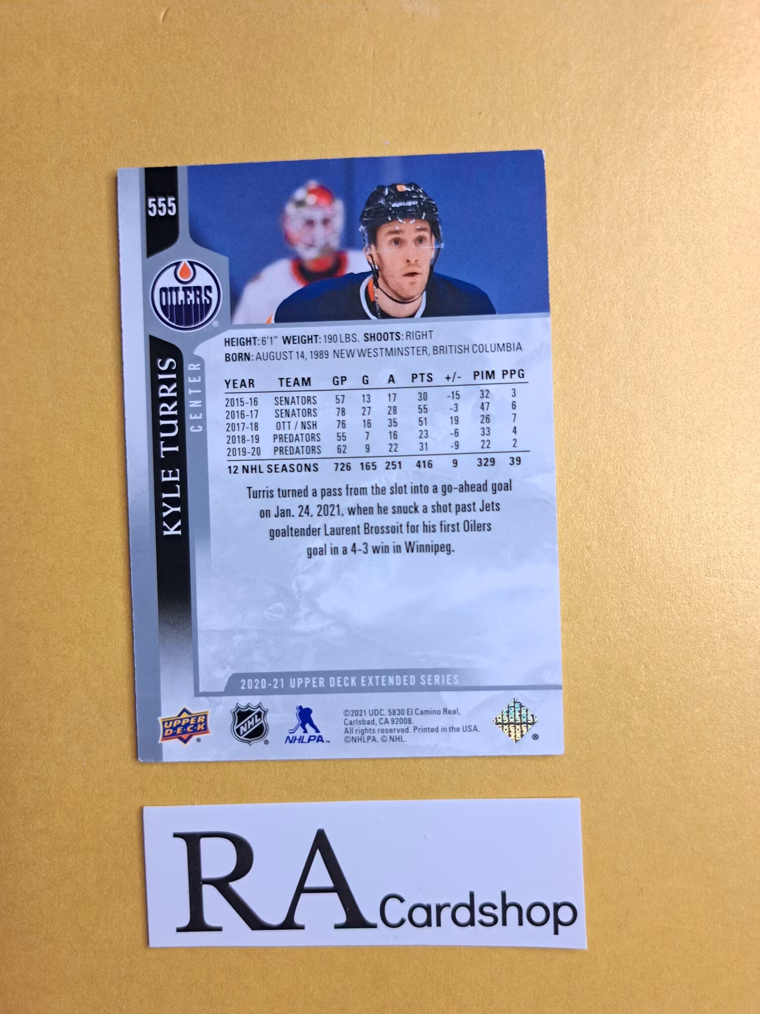 #555 Kyle Turris 2020-21 Upper Deck Extended Series Hockey