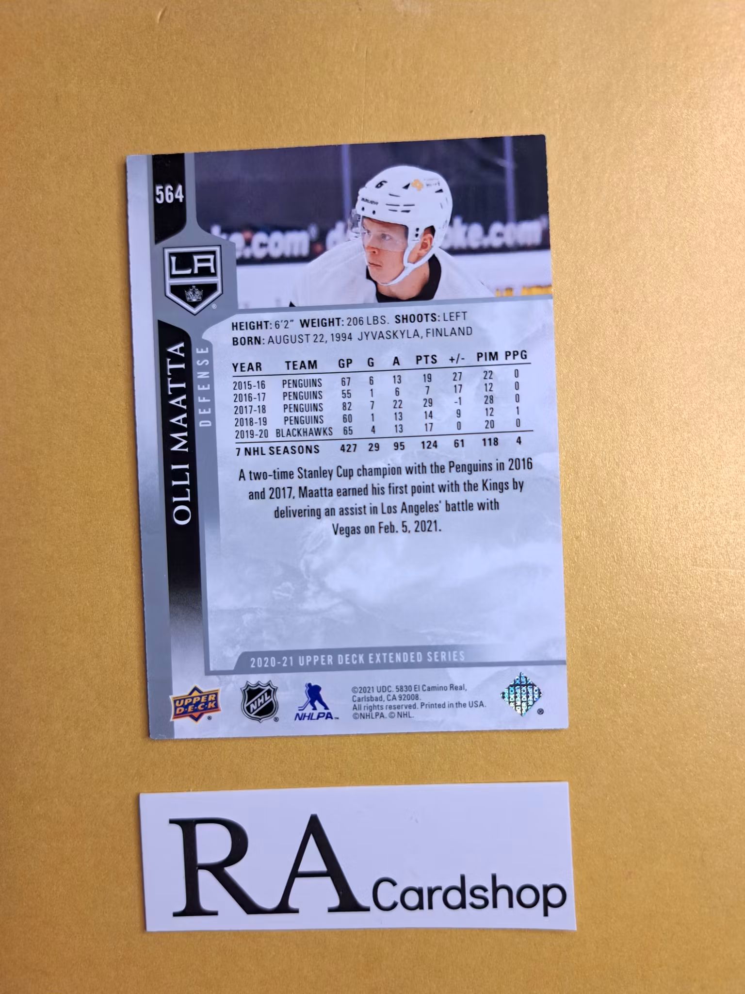 #564 Olli Maatta 2020-21 Upper Deck Extended Series Hockey