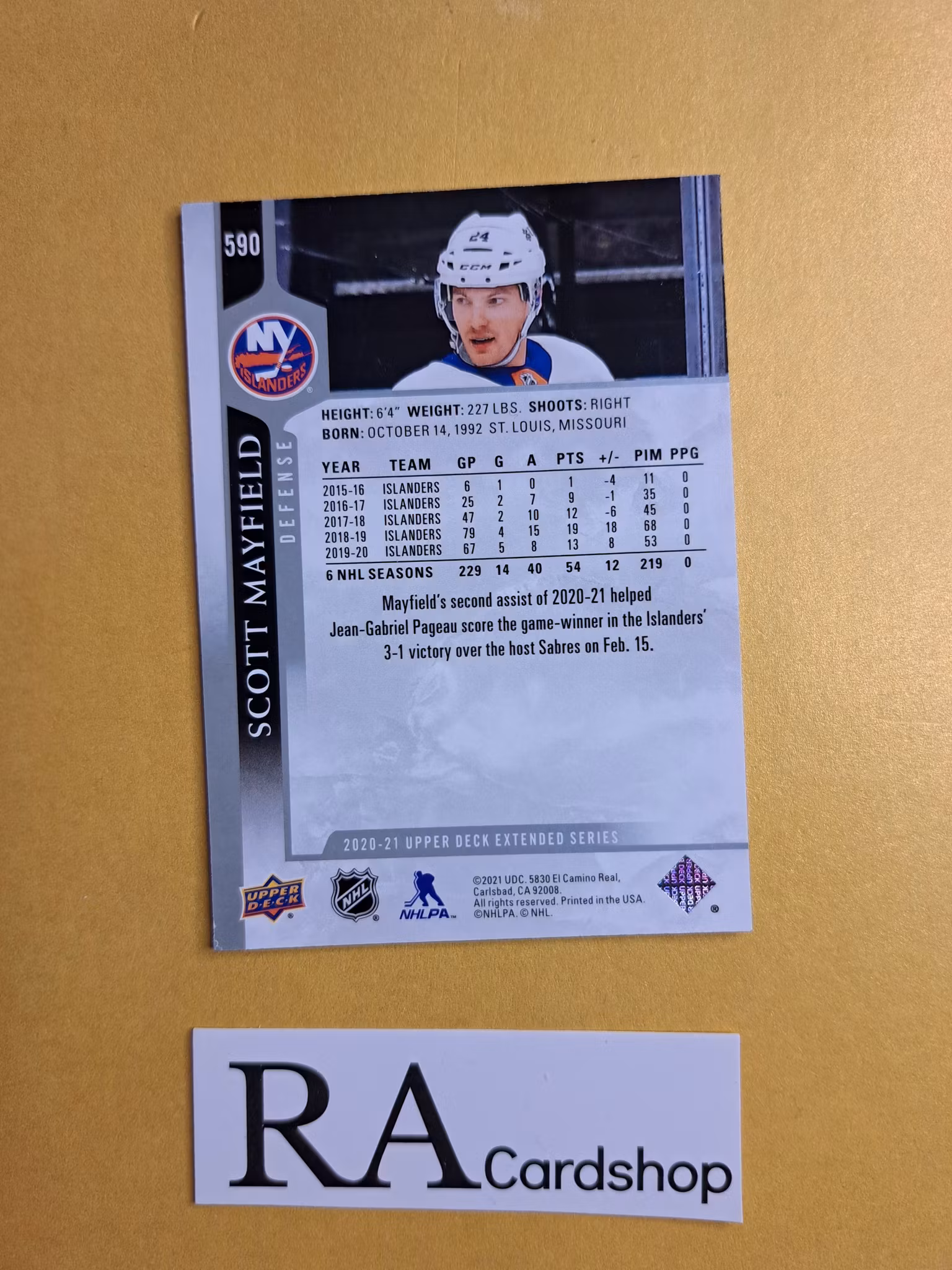 #590 Scott Mayfield 2020-21 Upper Deck Extended Series Hockey