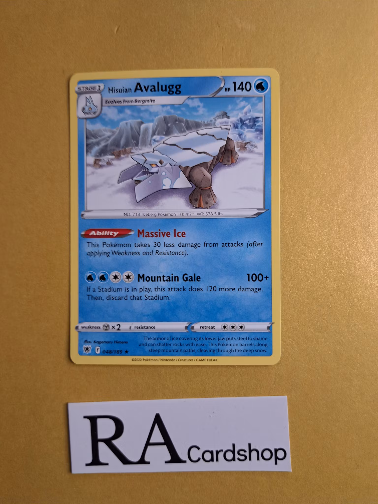 Hisuian Avalugg Rare 048/189 Astral Radiance Pokemon