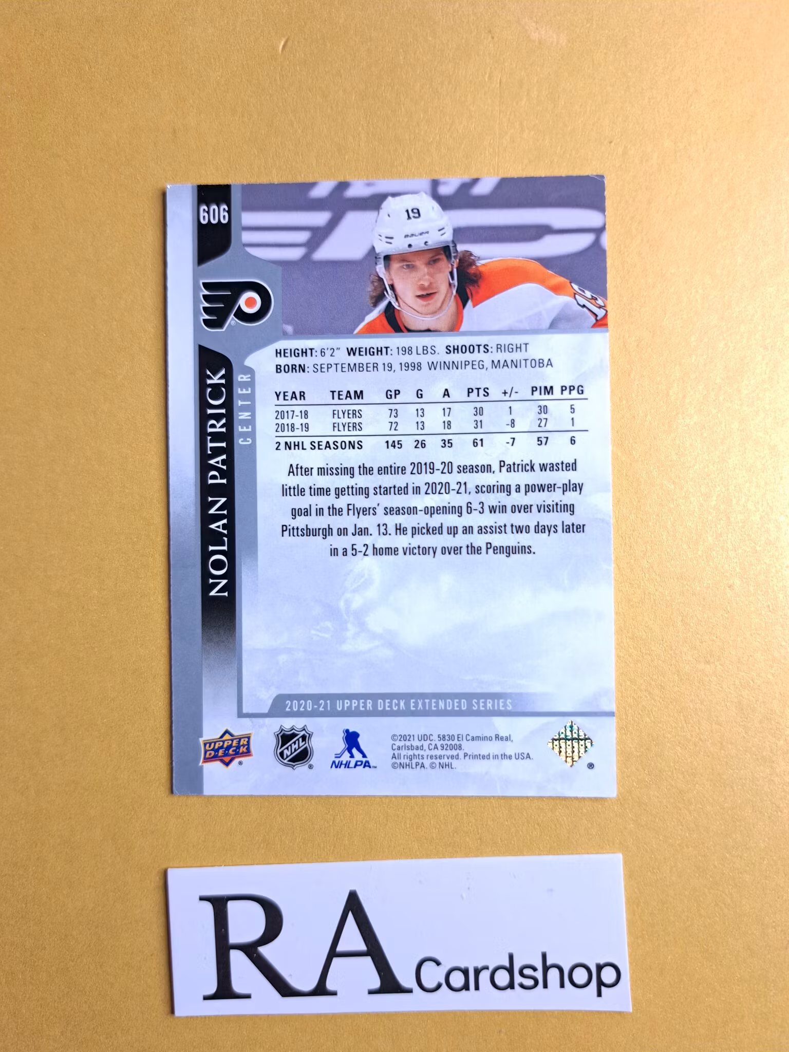 #606 Nolan Patrick 2020-21 Upper Deck Extended Series Hockey