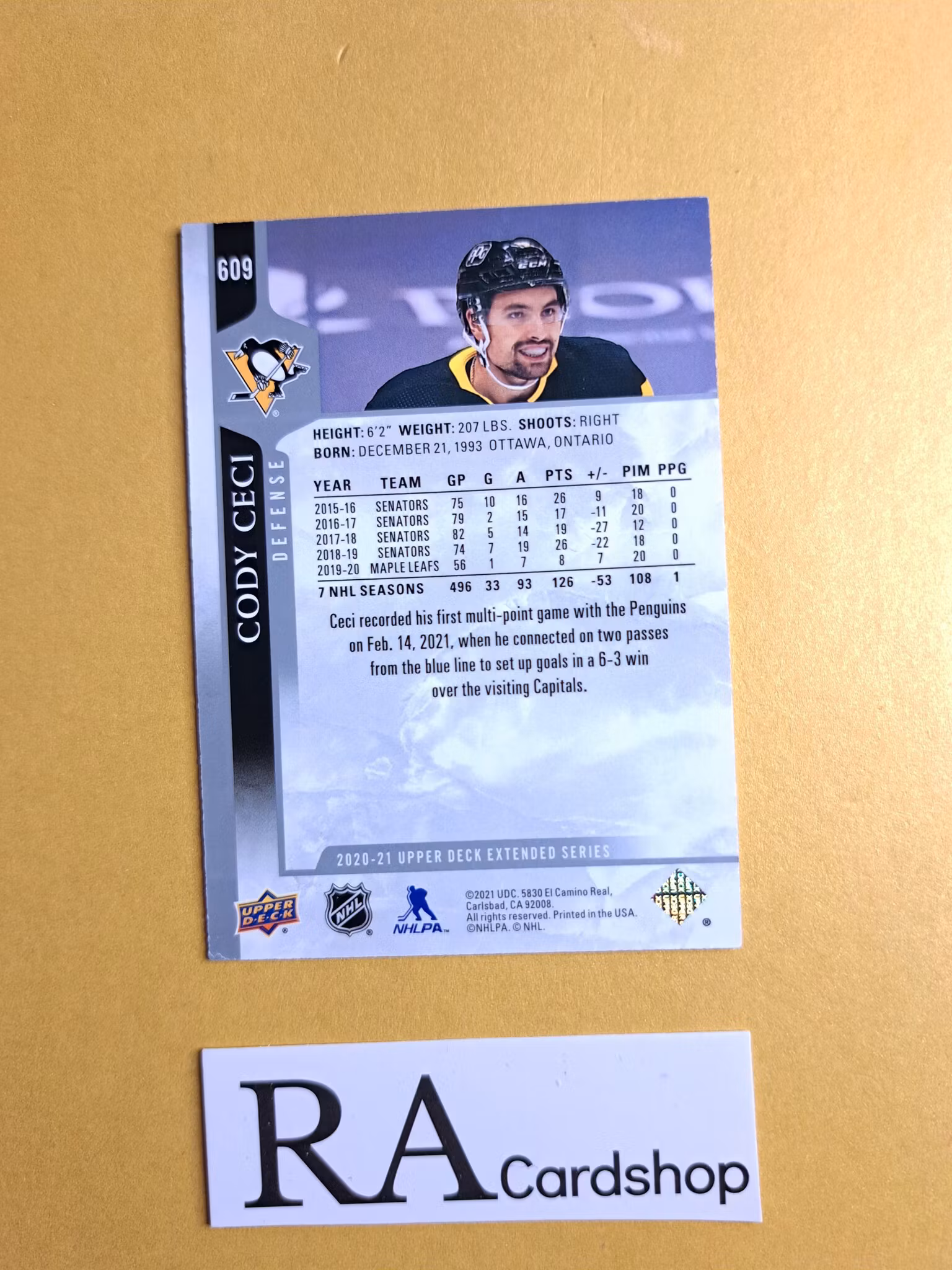 #609 Cody Ceci 2020-21 Upper Deck Extended Series Hockey