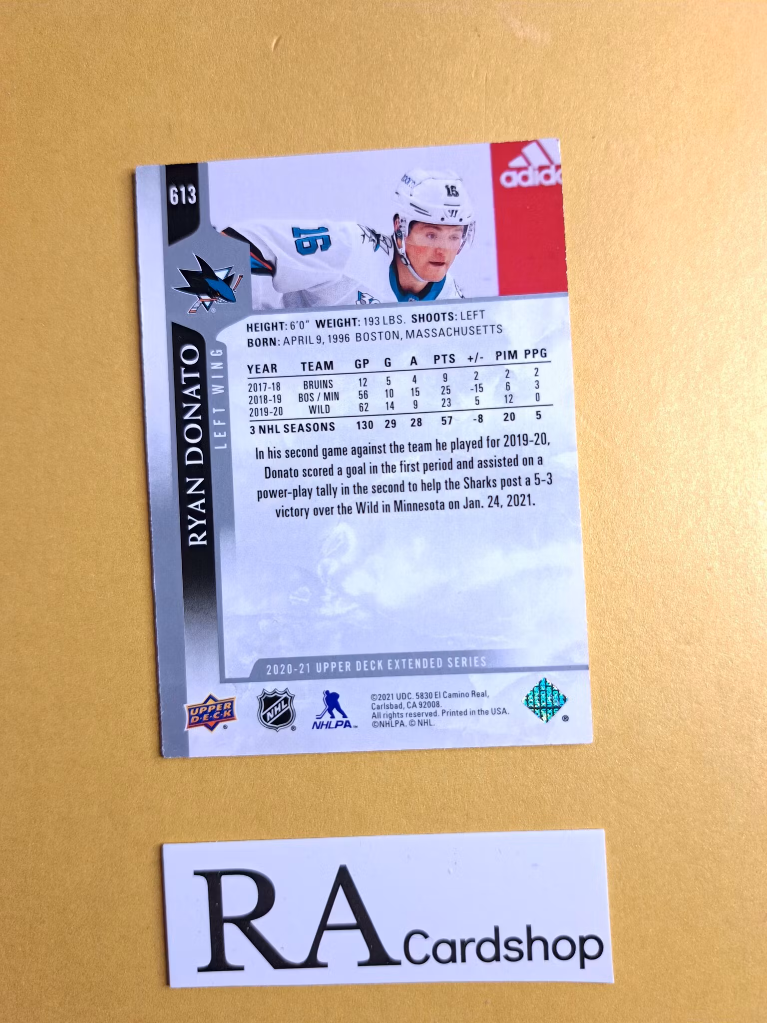 #613 Ryan Donato 2020-21 Upper Deck Extended Series Hockey