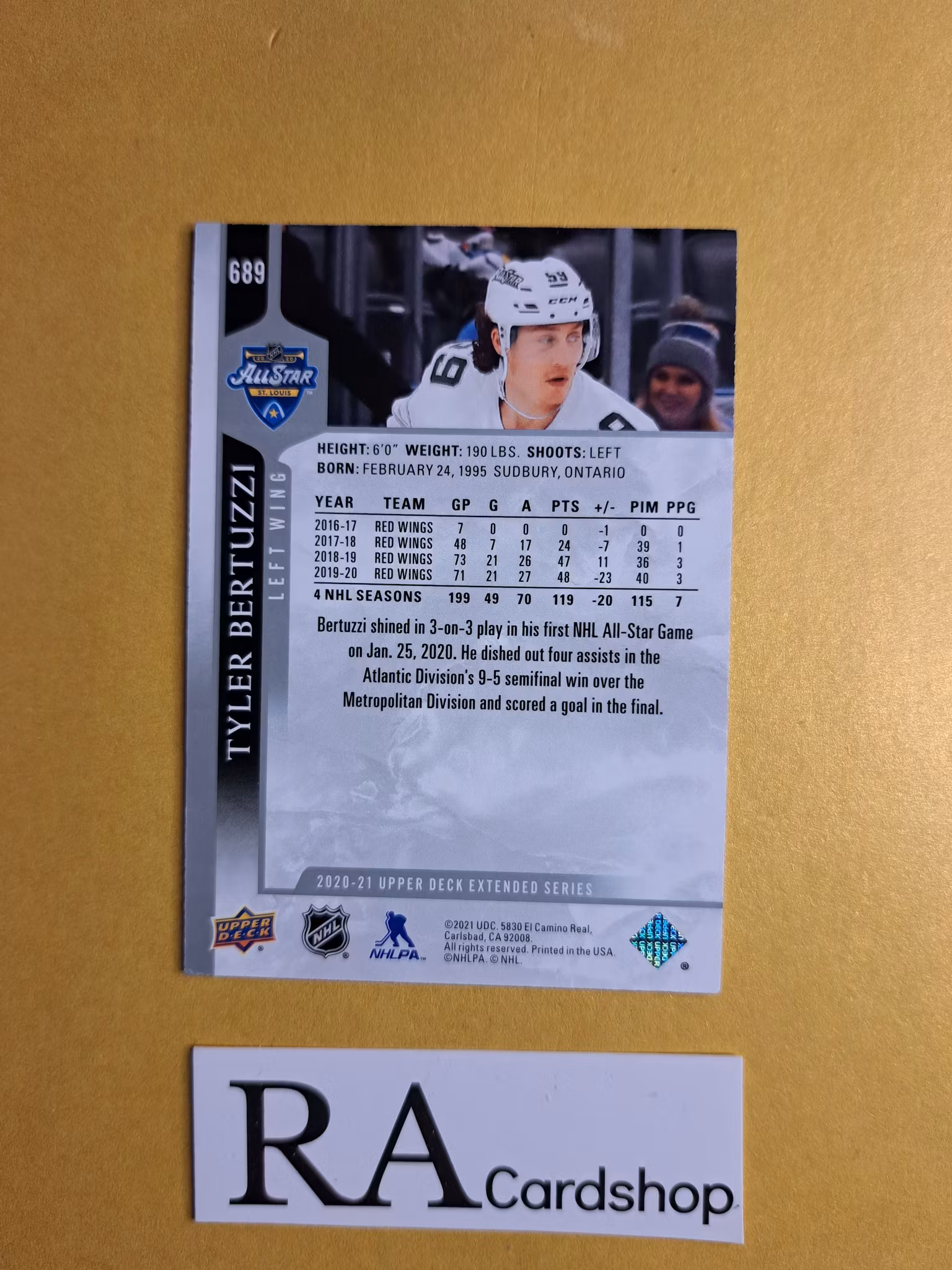 #689 Tyler Bertuzzi Upper Deck Extended Series Hockey