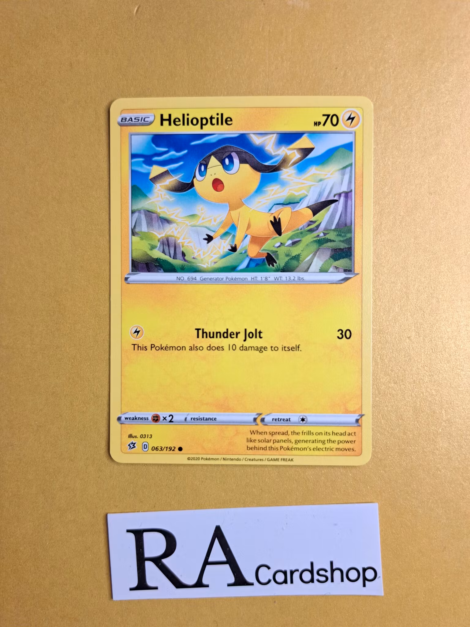 Helioptile Common 063/192 Rebel Clash Pokemon