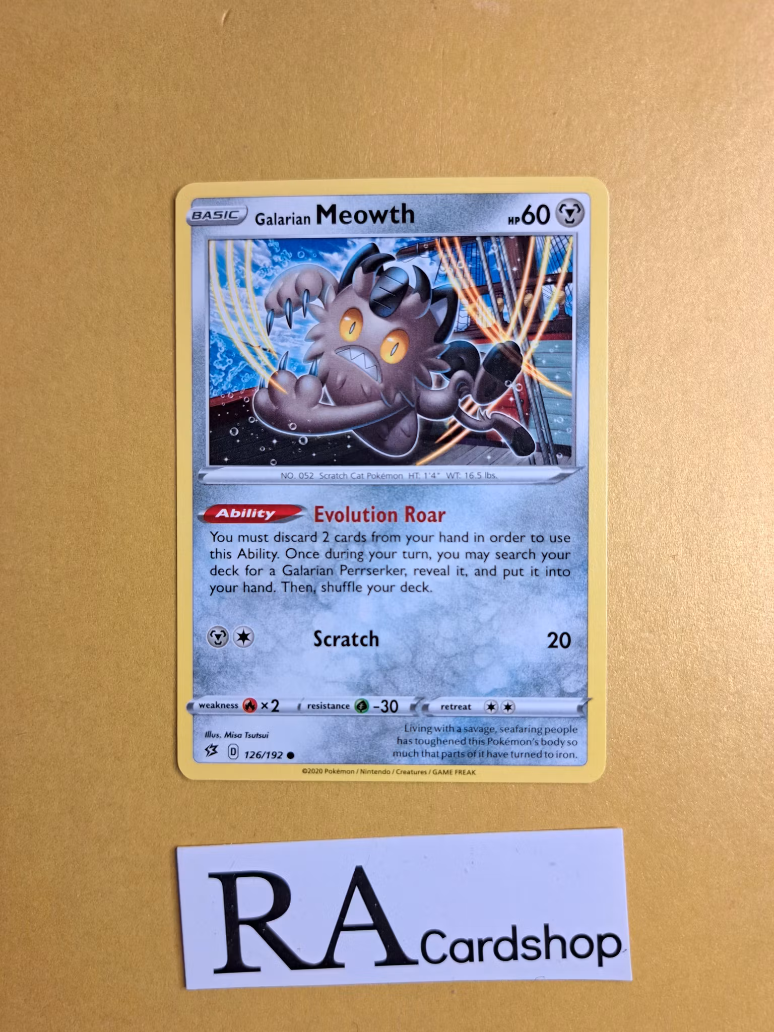 Galarian Meowth Common 126/192 Rebel Clash Pokemon