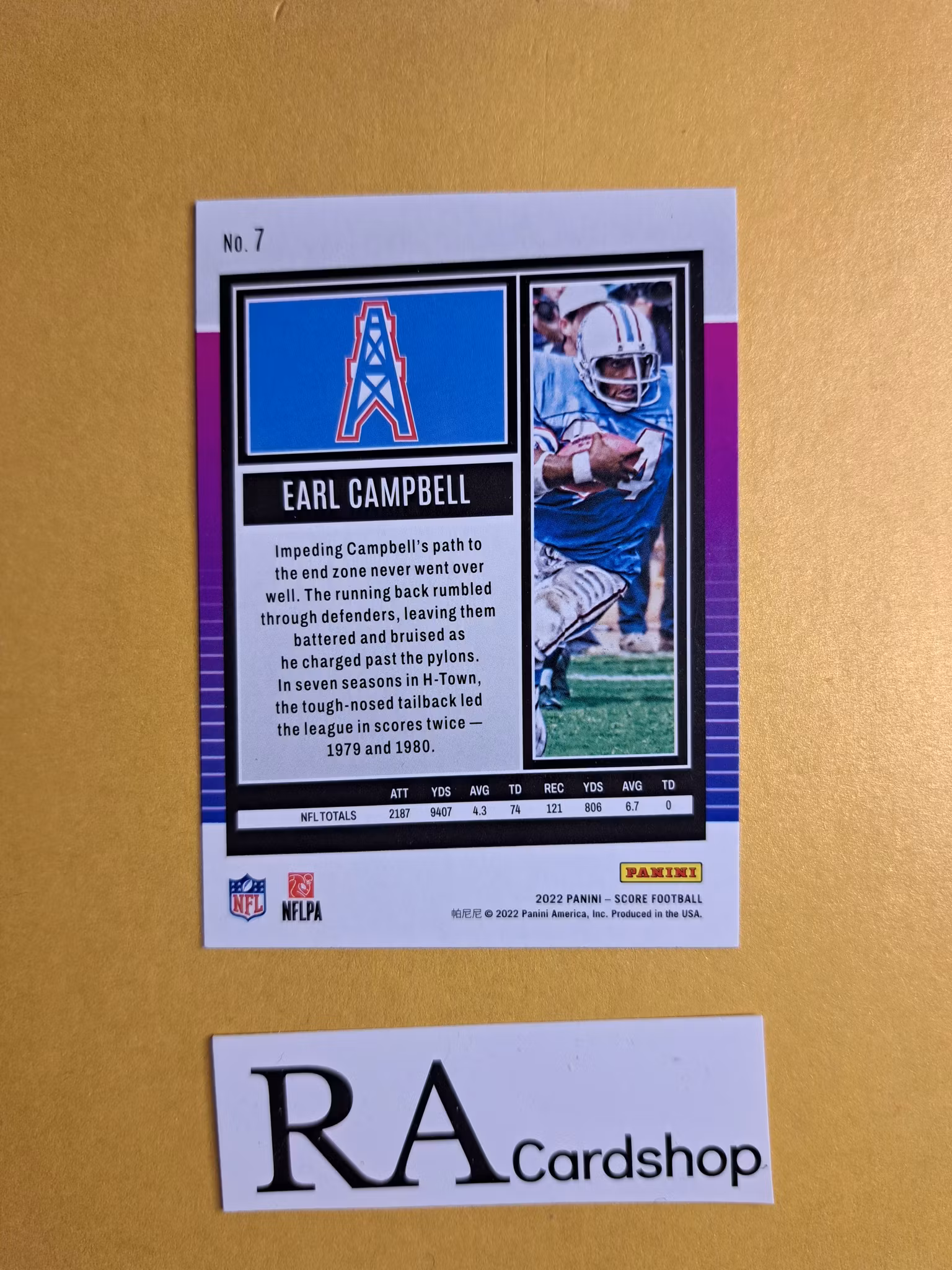 #7 Earl Campbell 2022 Panini Score Football NFL
