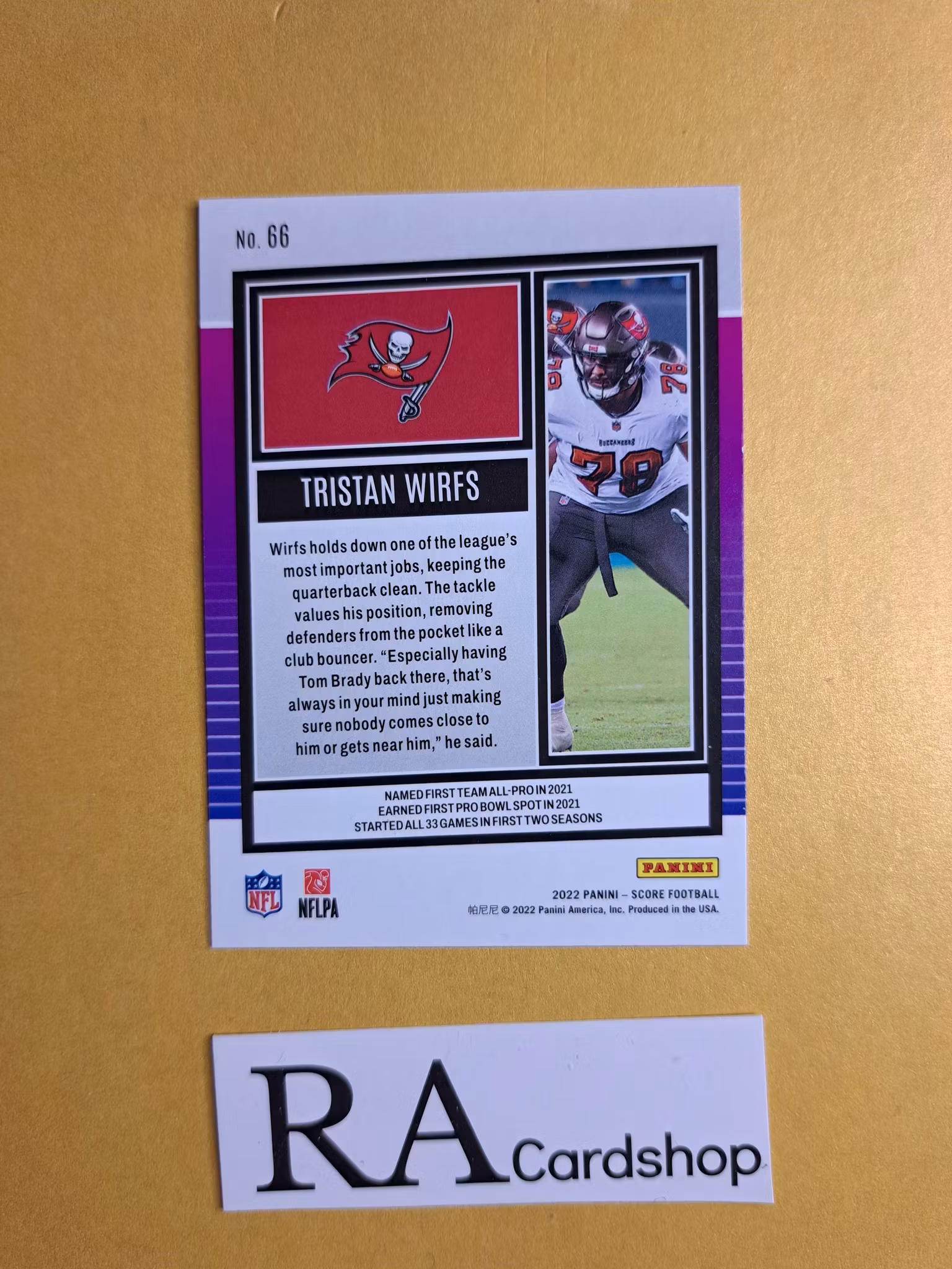 #66 Tristan Wirfs 2022 Panini Score Football NFL