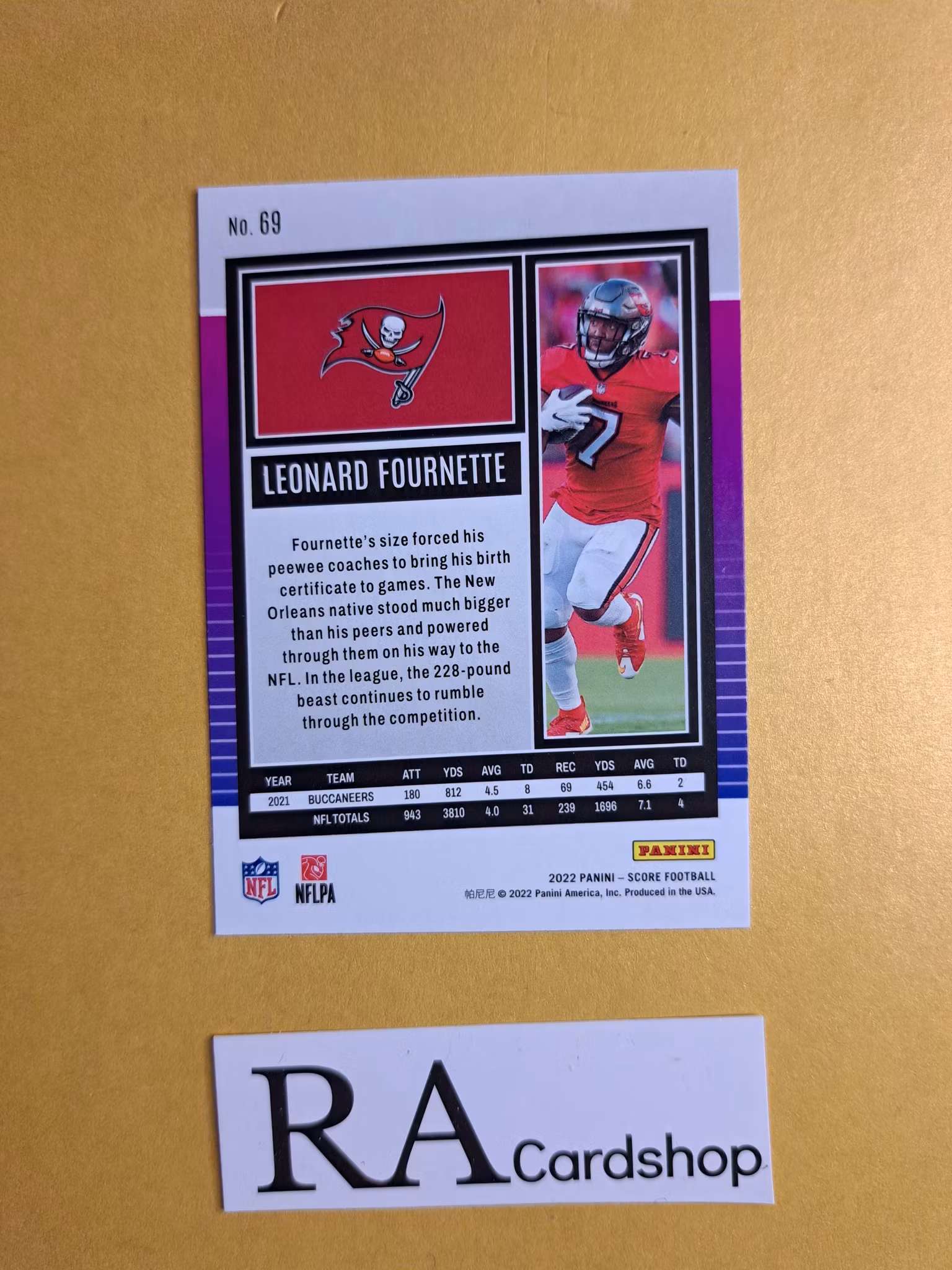 #69 Leonard Fournette 2022 Panini Score Football NFL