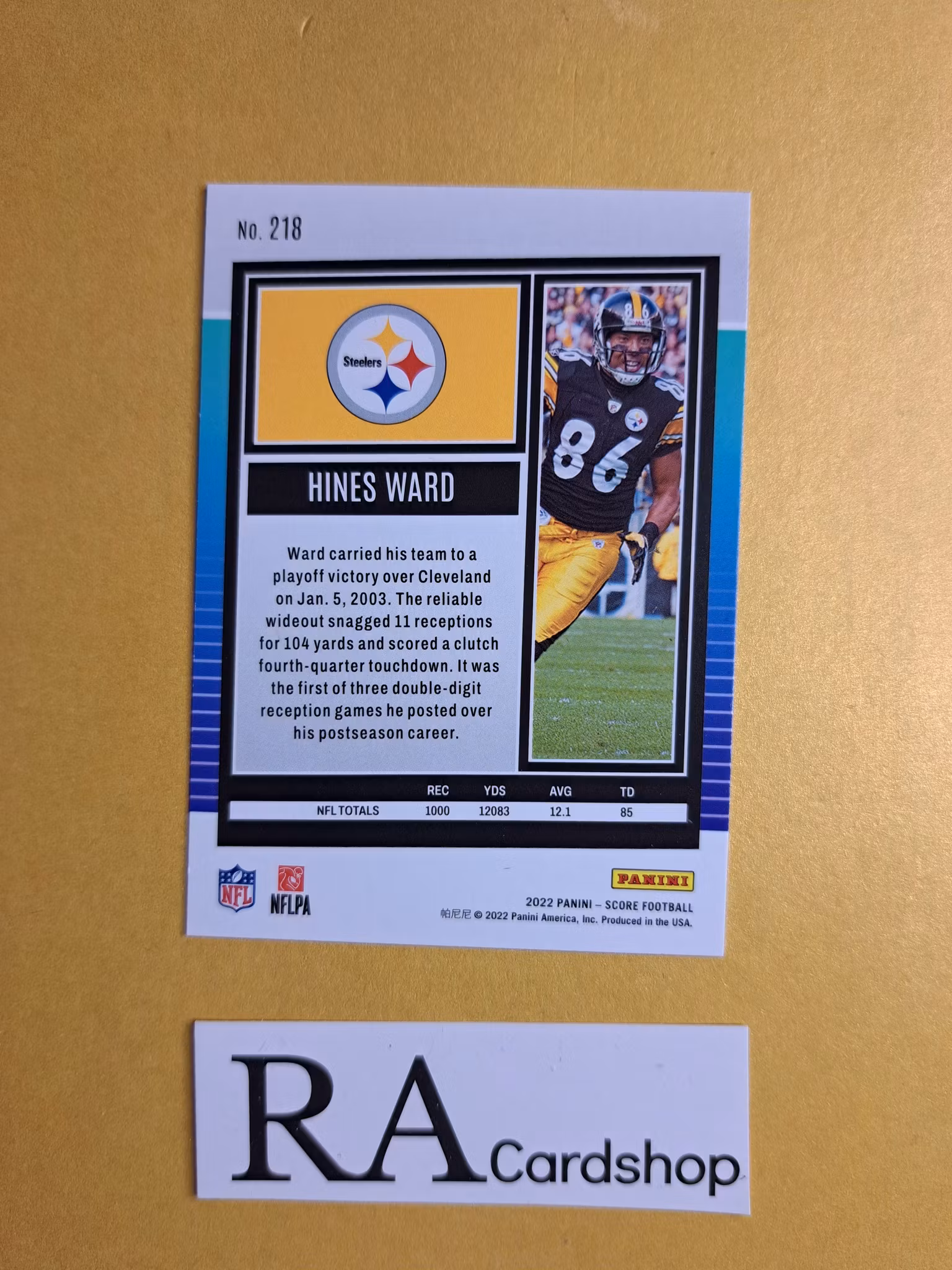 #218 Hines Ward 2022 Panini Score Football NFL