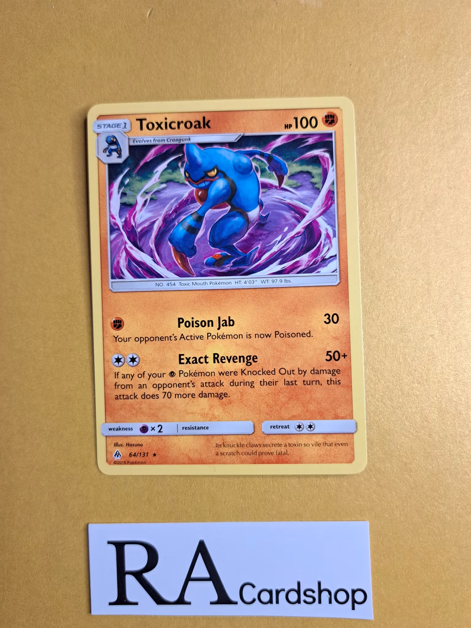 Toxicroak Rare 64/131 Forbidden Light Pokemon