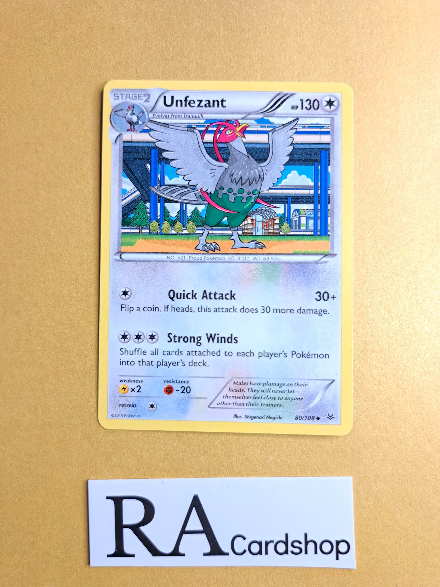 Unfezant Uncommon 80/108 Roaring Skies Pokemon