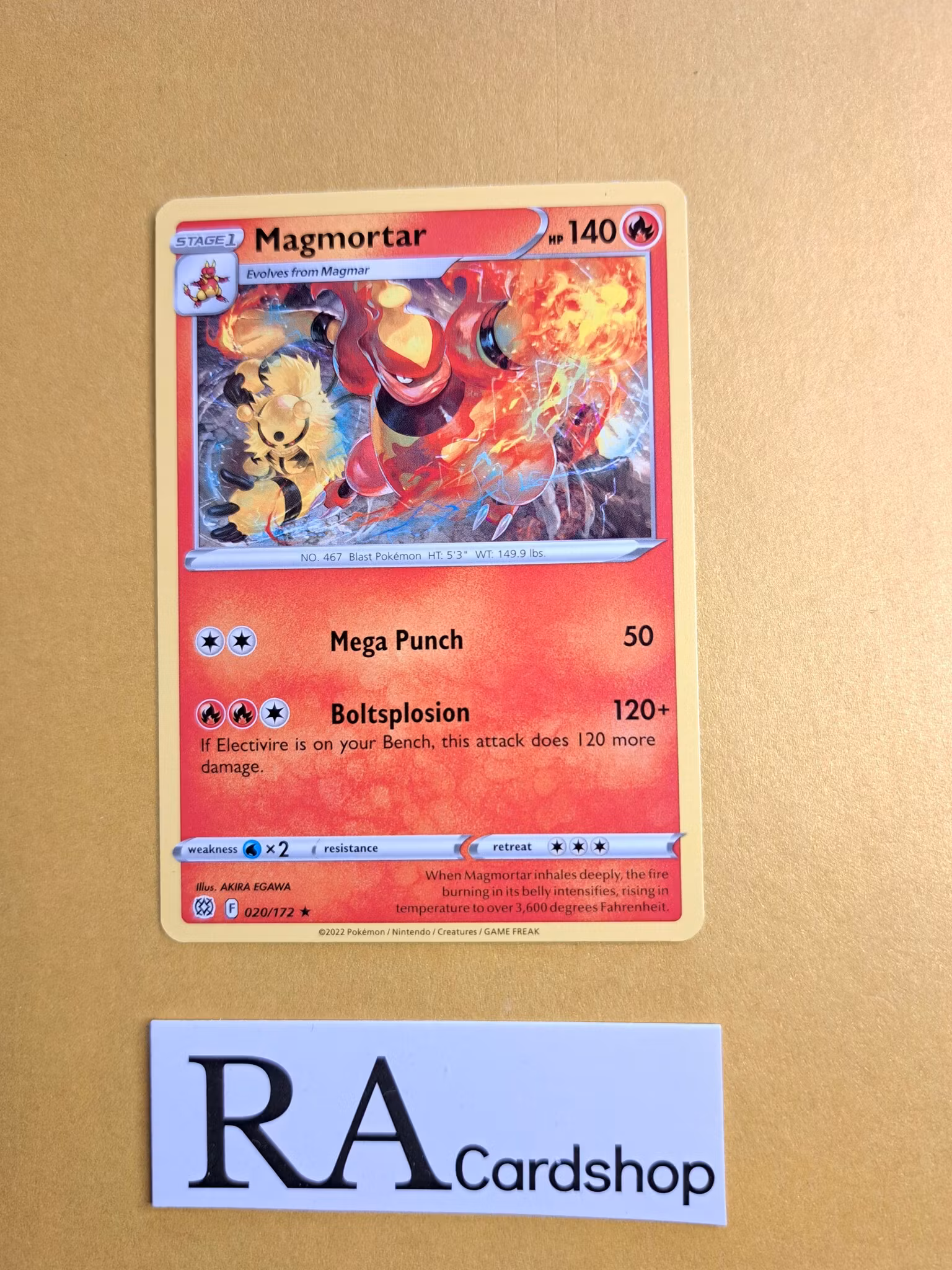 Magmortar Rare 020/172 Brilliant Stars Pokemon