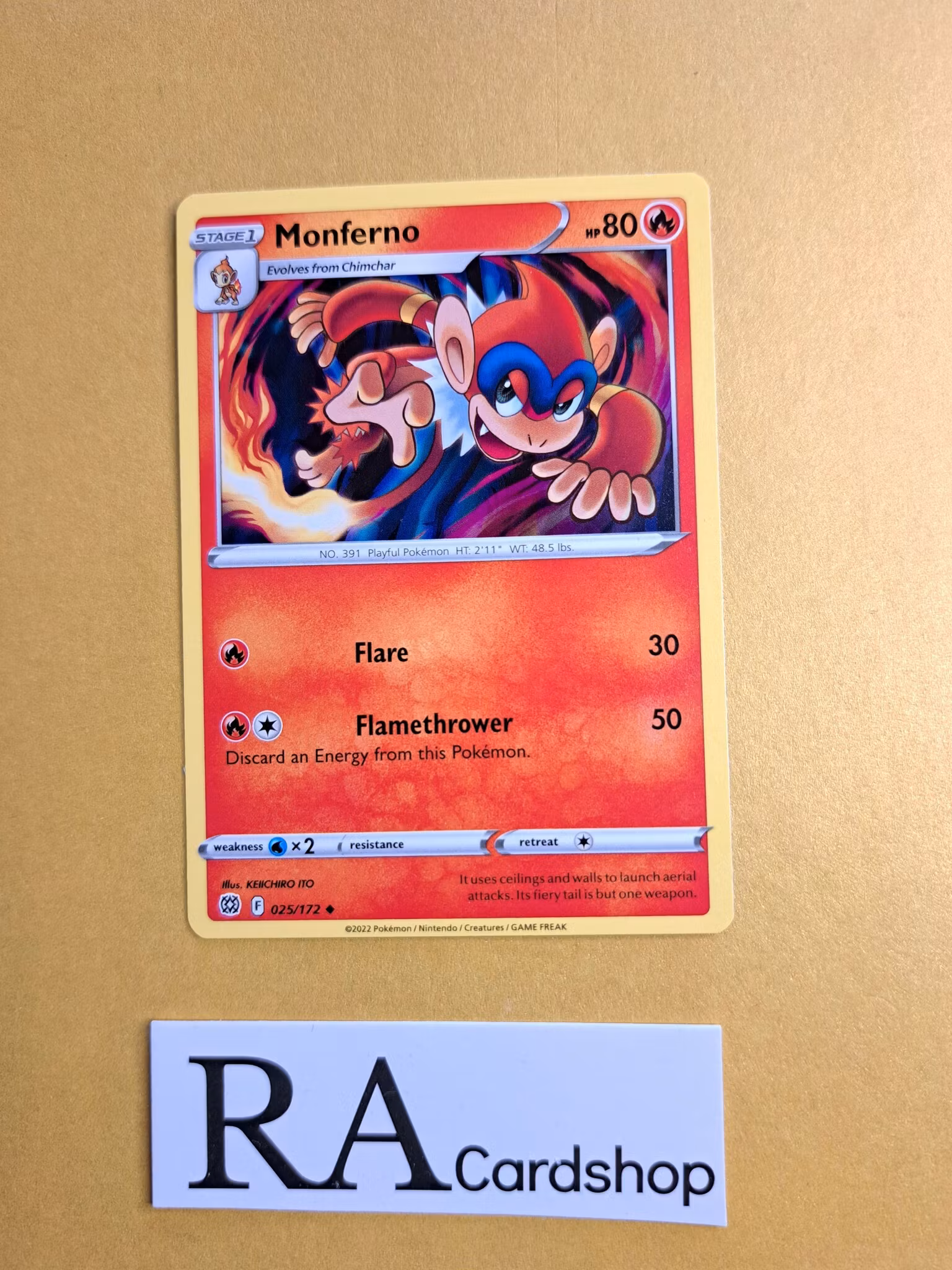 Monferno Uncommon 025/172 Brilliant Stars Pokemon
