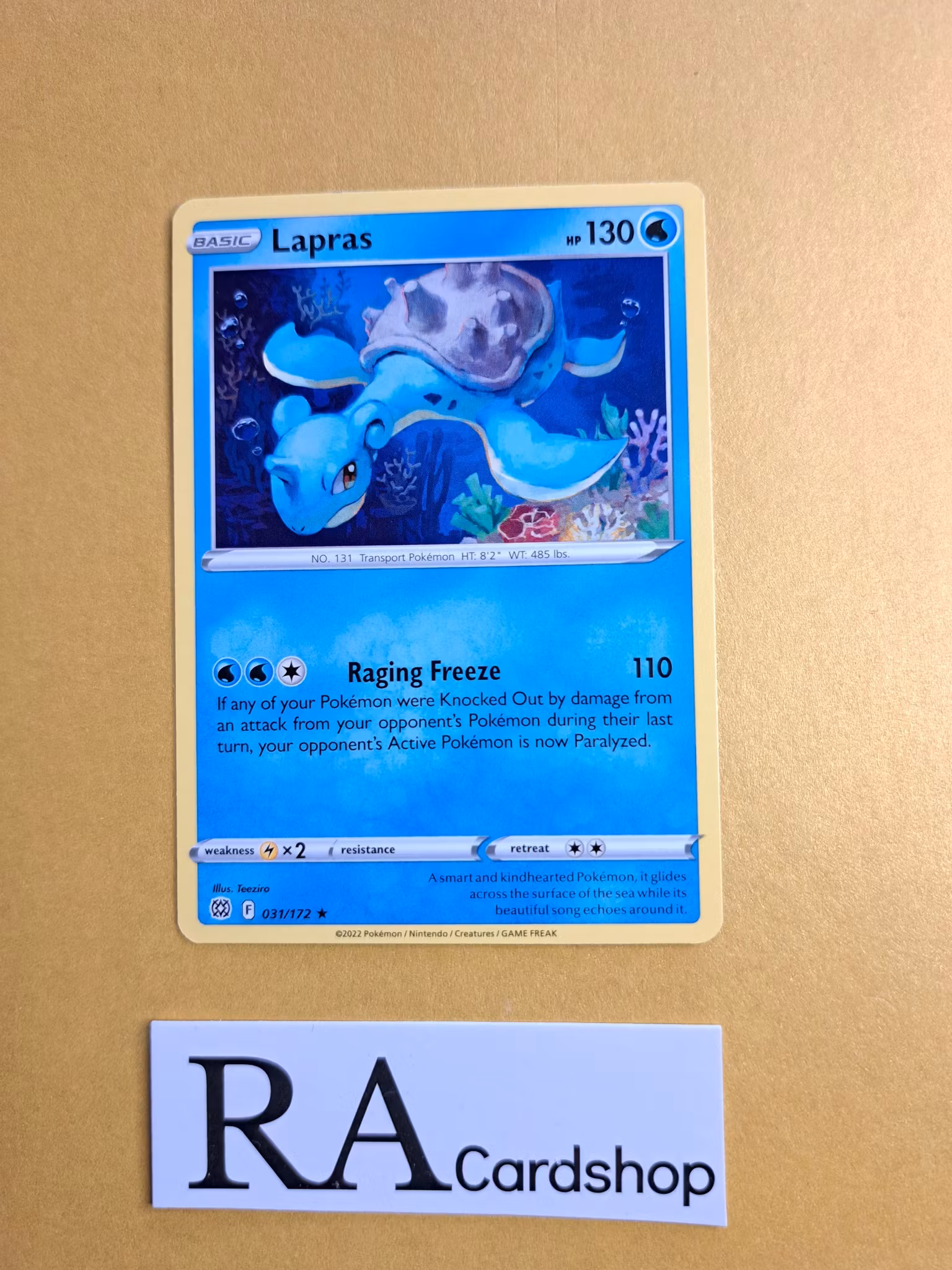 Lapras Rare 031/172 Brilliant Stars Pokemon