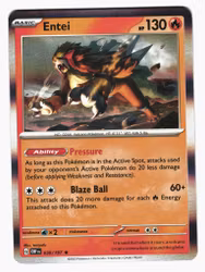 Entei Holo Rare 030/197 Obsidian Flames Pokemon