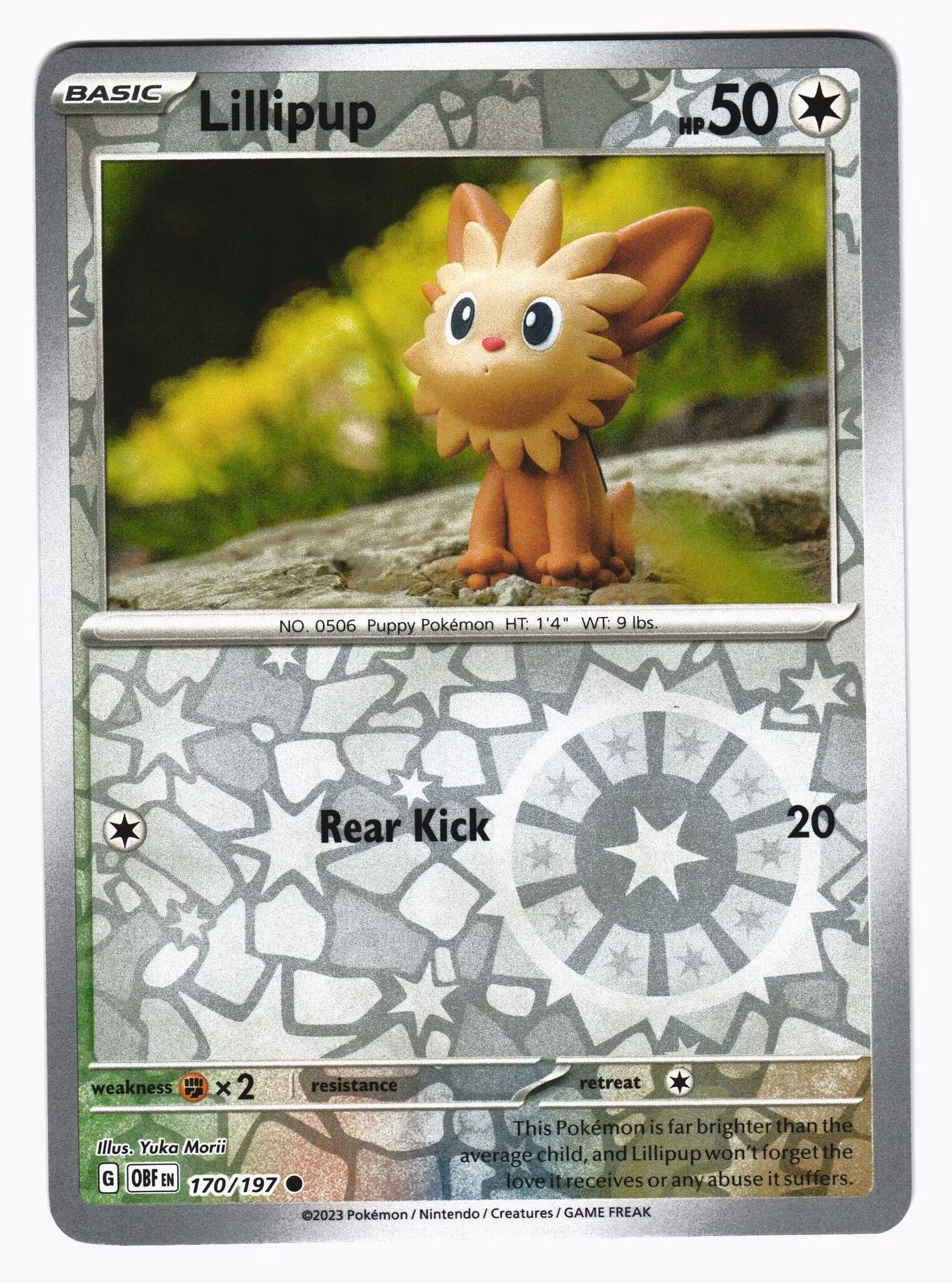 Lillipup Reverse Holo Common 170/197 Obsidian Flames Pokemon