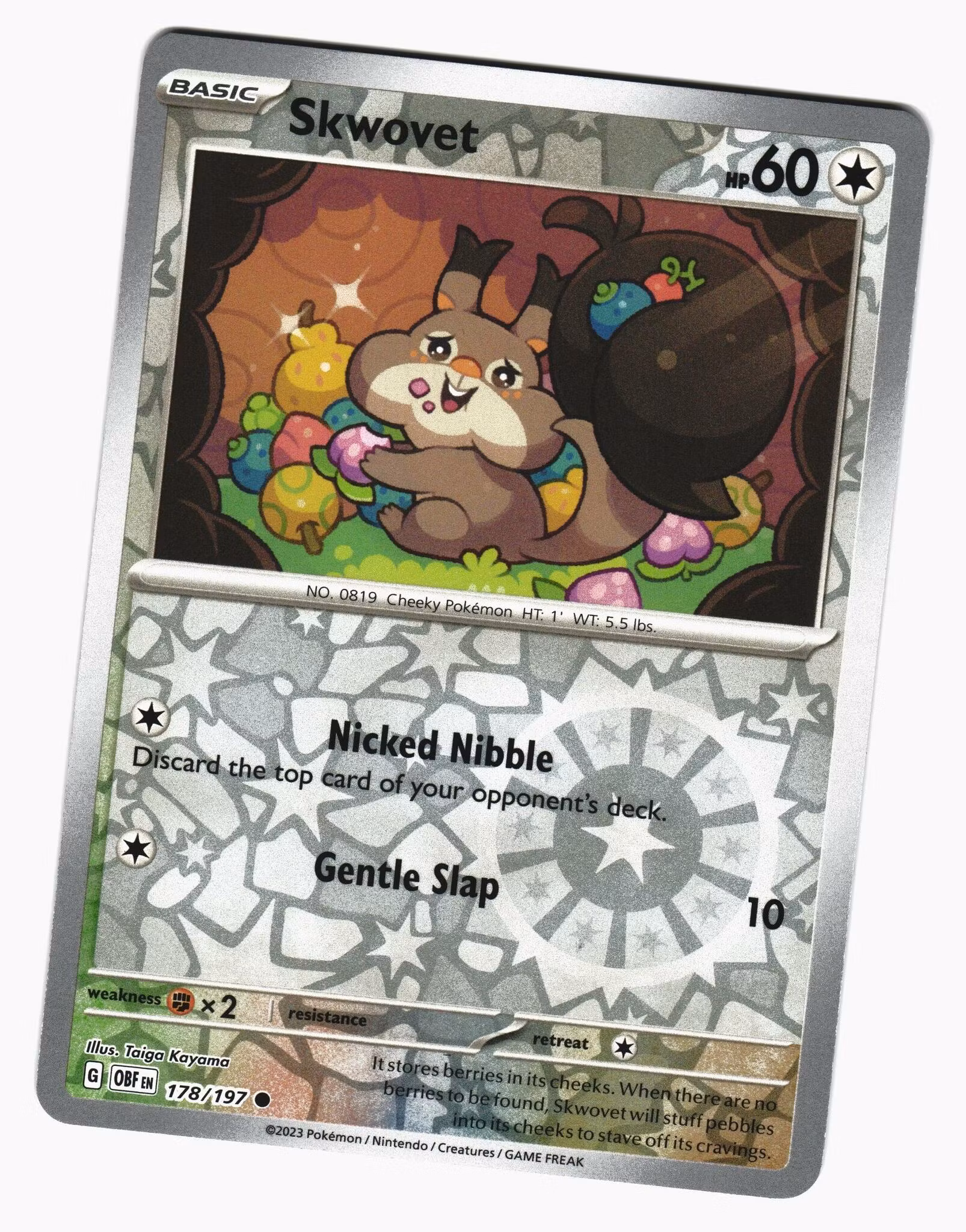 Skwovet Reverse Holo Common 178/197 Obsidian Flames Pokemon