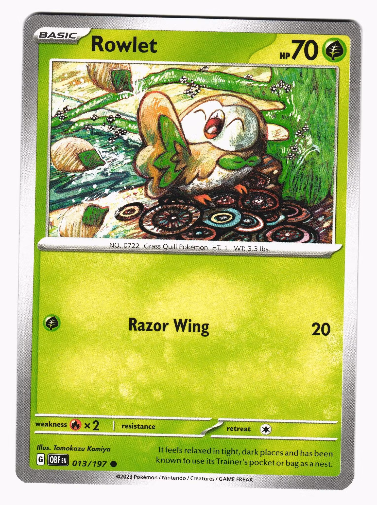 Rowlet Common 013/197 Obsidian Flames Pokemon