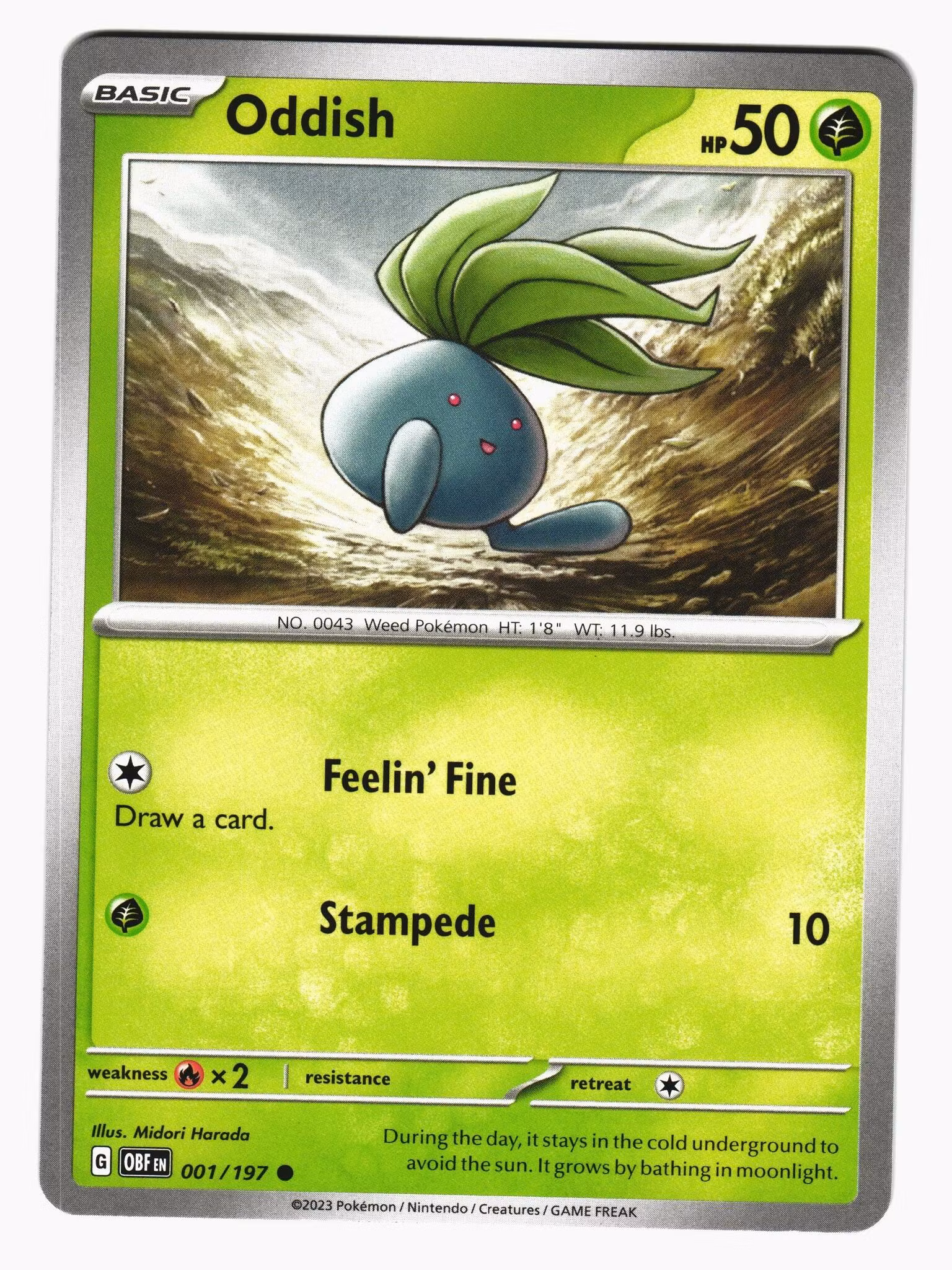 Oddish Common 001/197 Obsidian Flames Pokemon