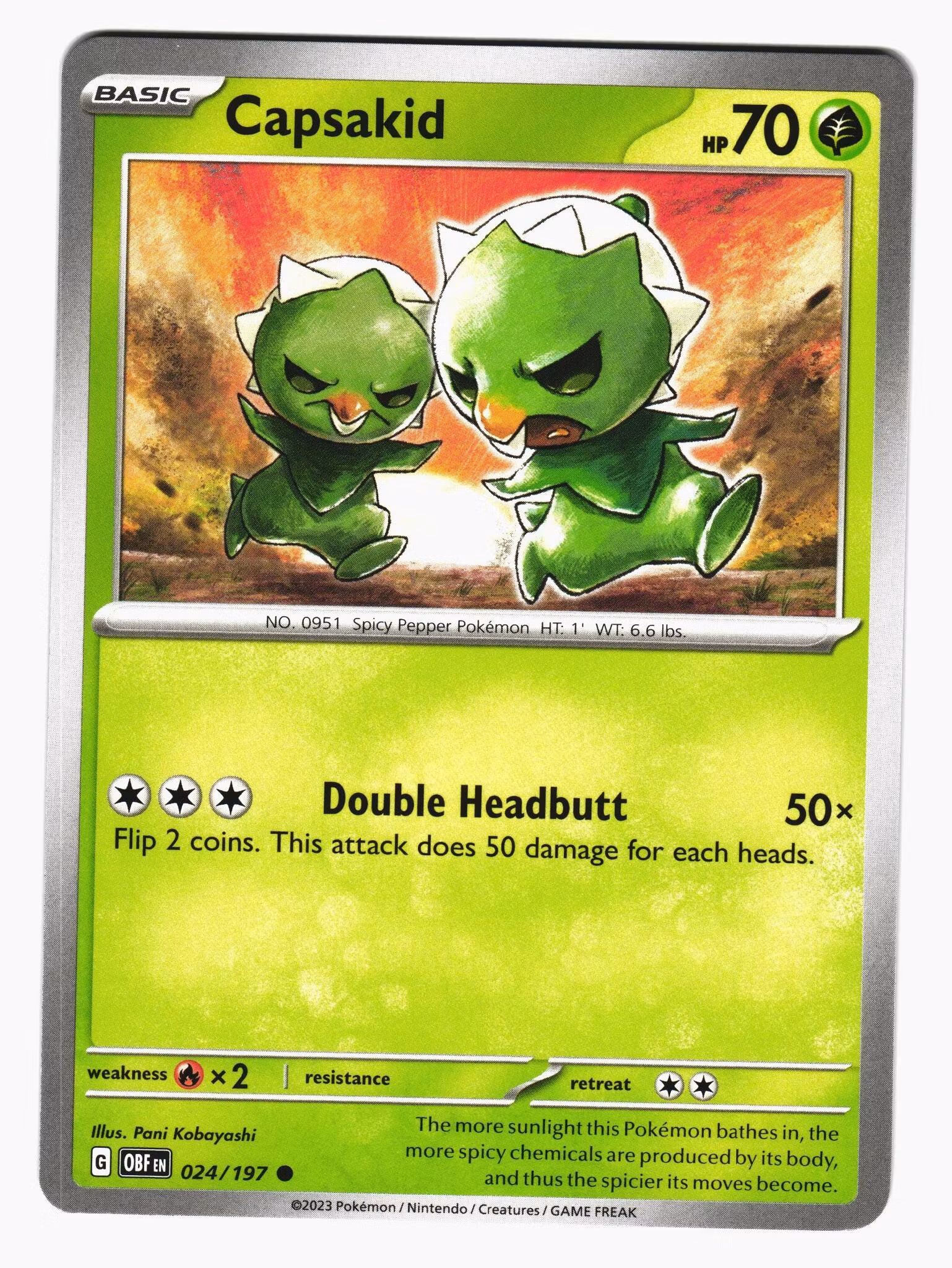 Capsakid Common 024/197 Obsidian Flames Pokemon