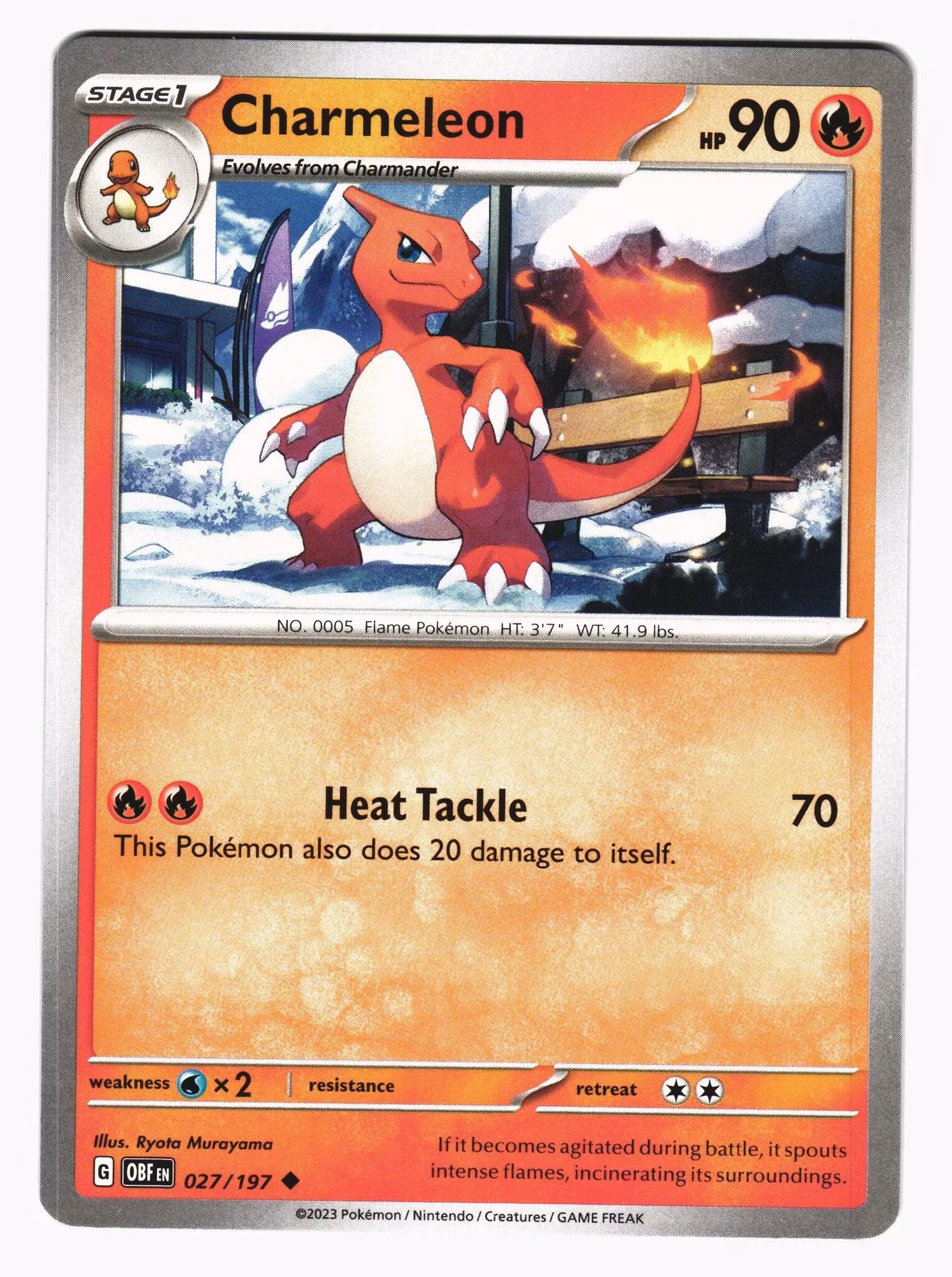 Charmeleon Uncommon 027/197 Obsidian Flames Pokemon