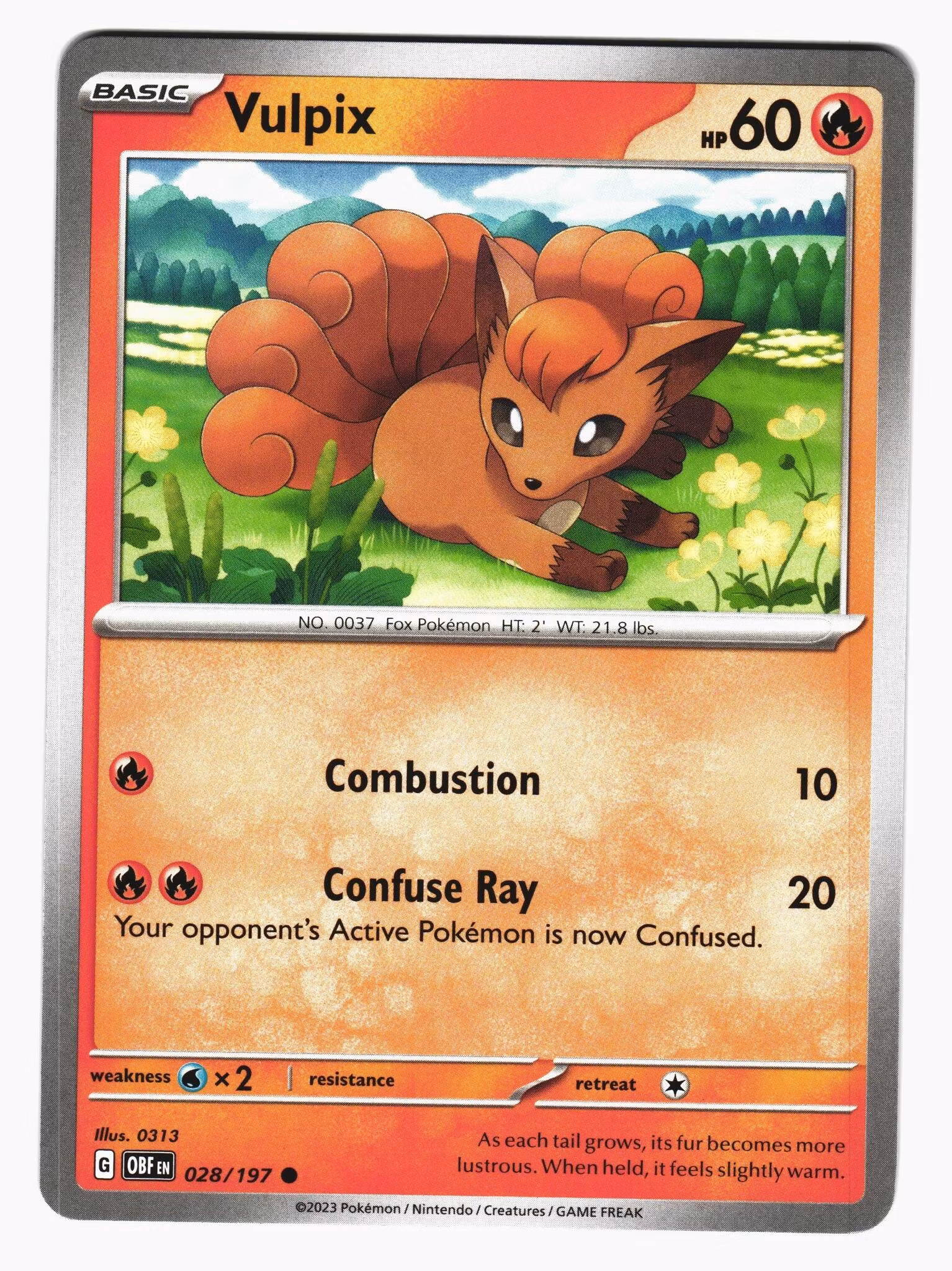 Vulpix Common 028/197 Obsidian Flames Pokemon