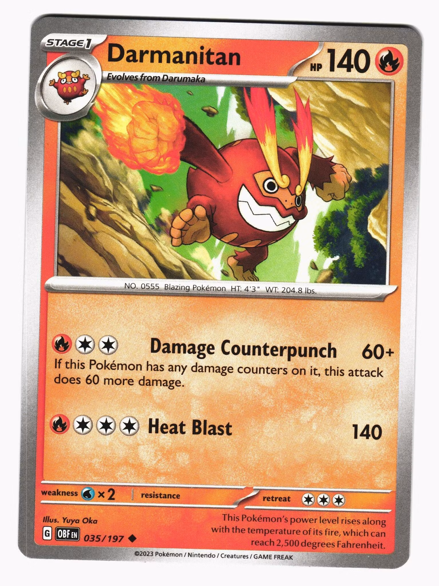 Darmanitan Uncommon 035/197 Obsidian Flames Pokemon