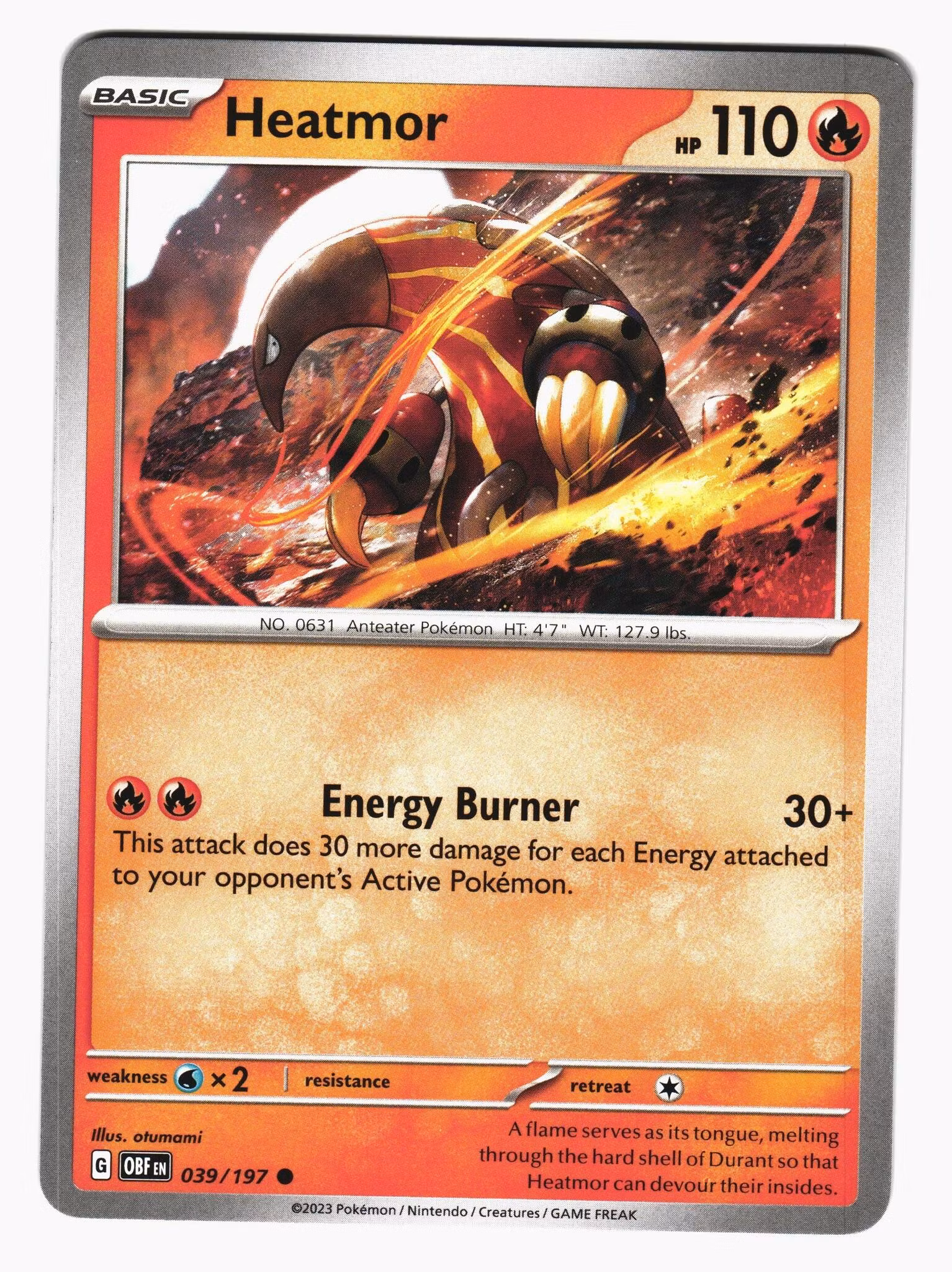 Heatmor Common 039/197 Obsidian Flames Pokemon