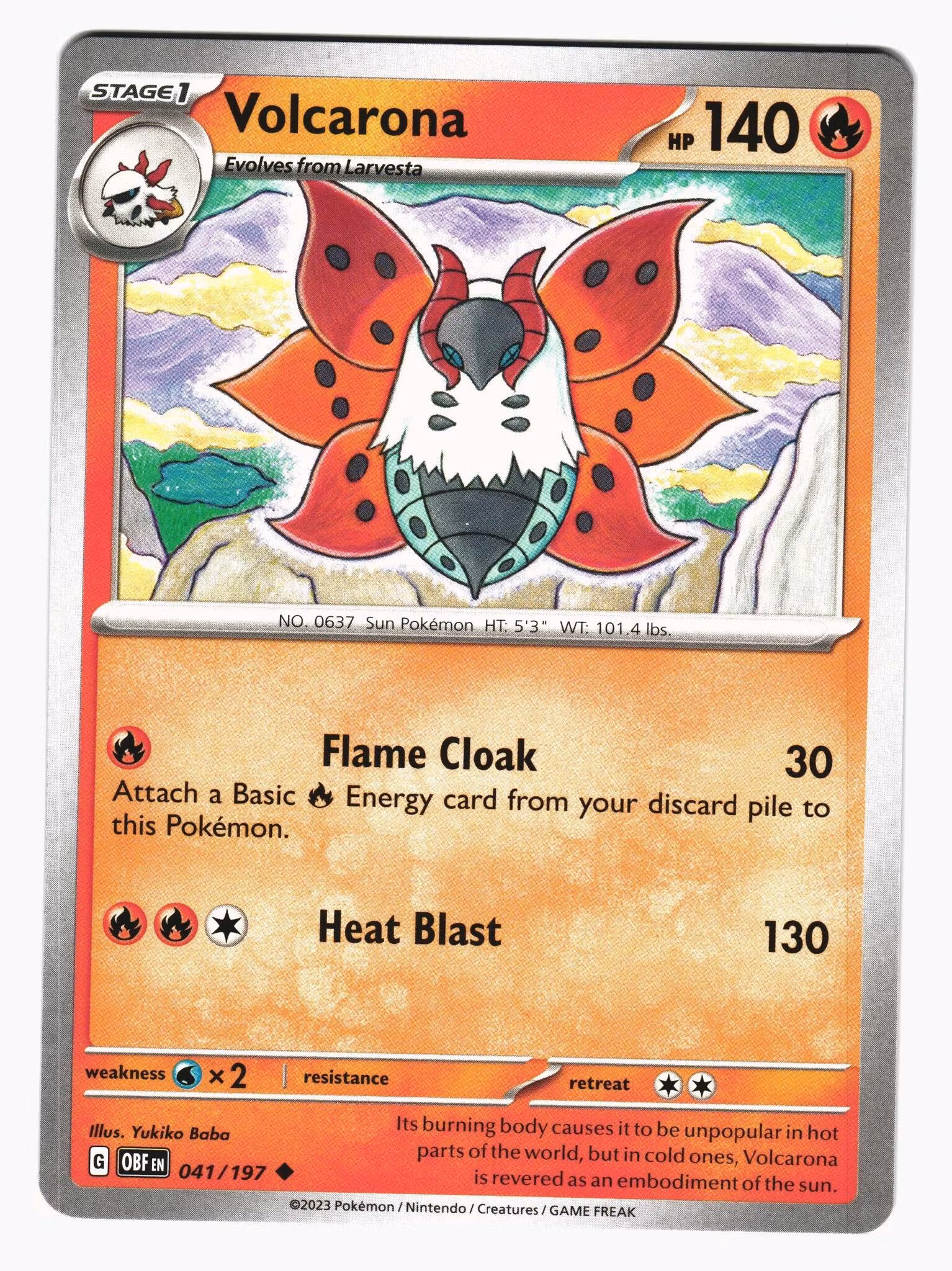 Volcarona Uncommon 041/197 Obsidian Flames Pokemon