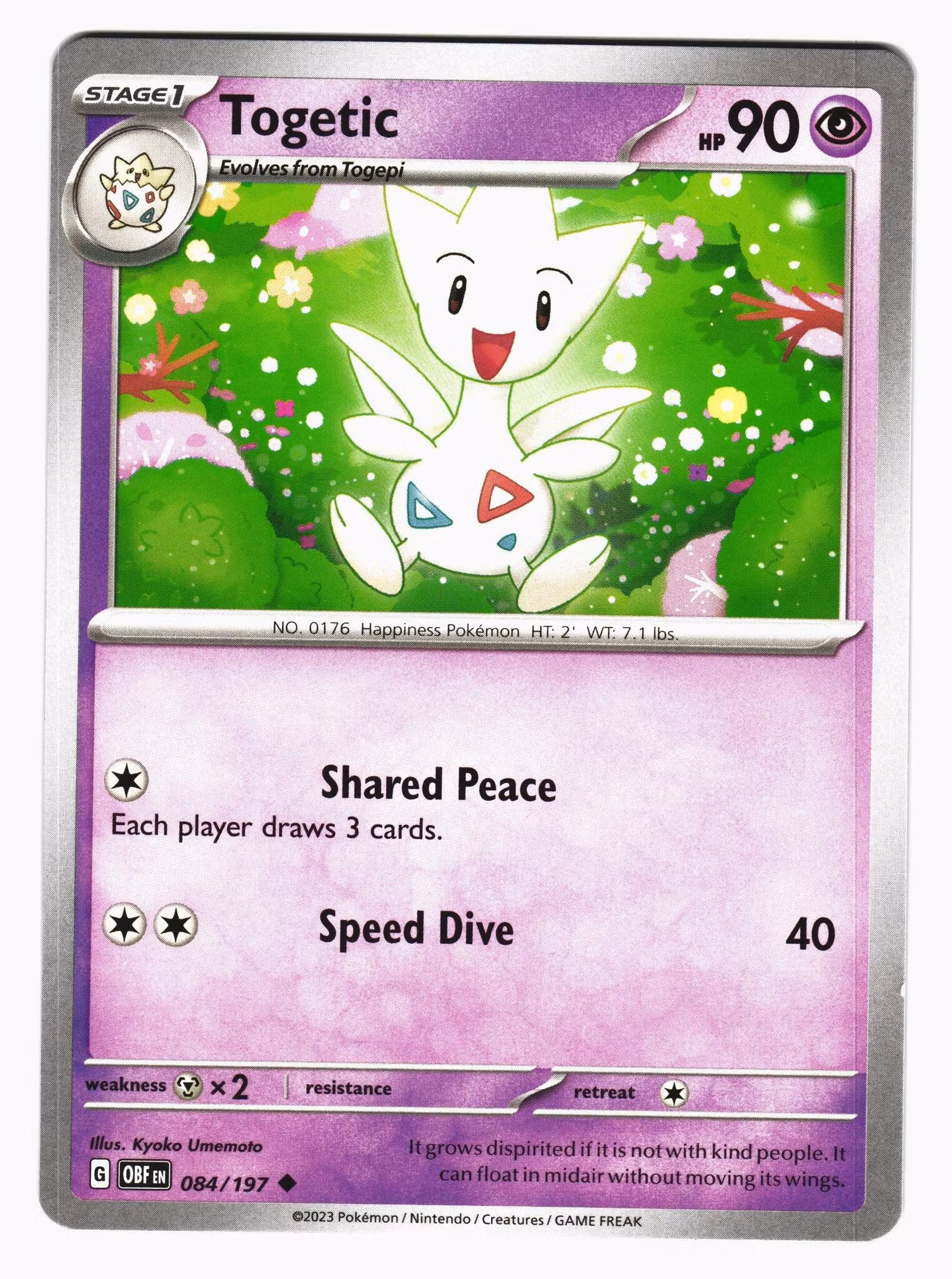 Togetic Uncommon 084/197 Obsidian Flames Pokemon