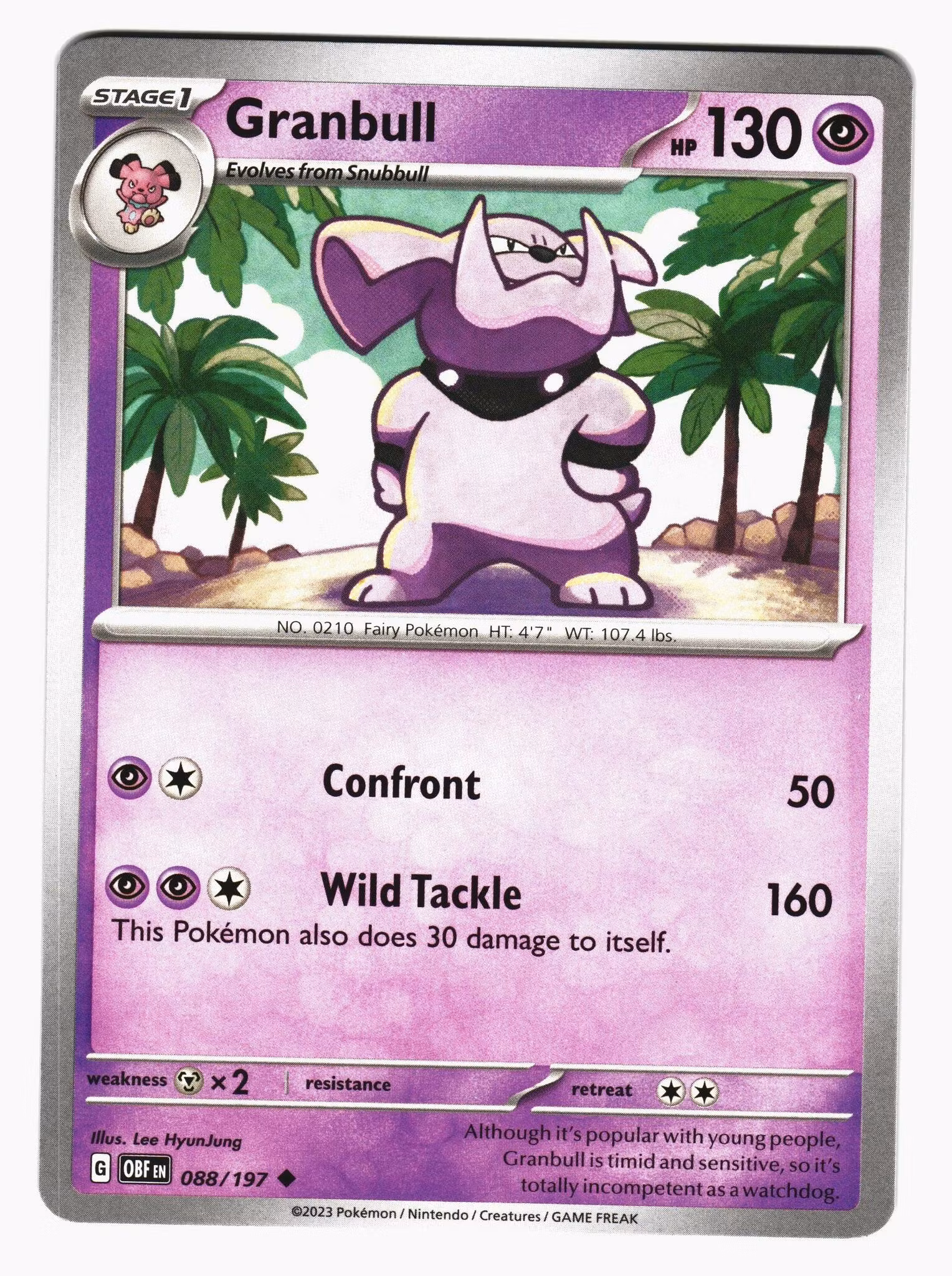 Granbull Uncommon 088/197 Obsidian Flames Pokemon