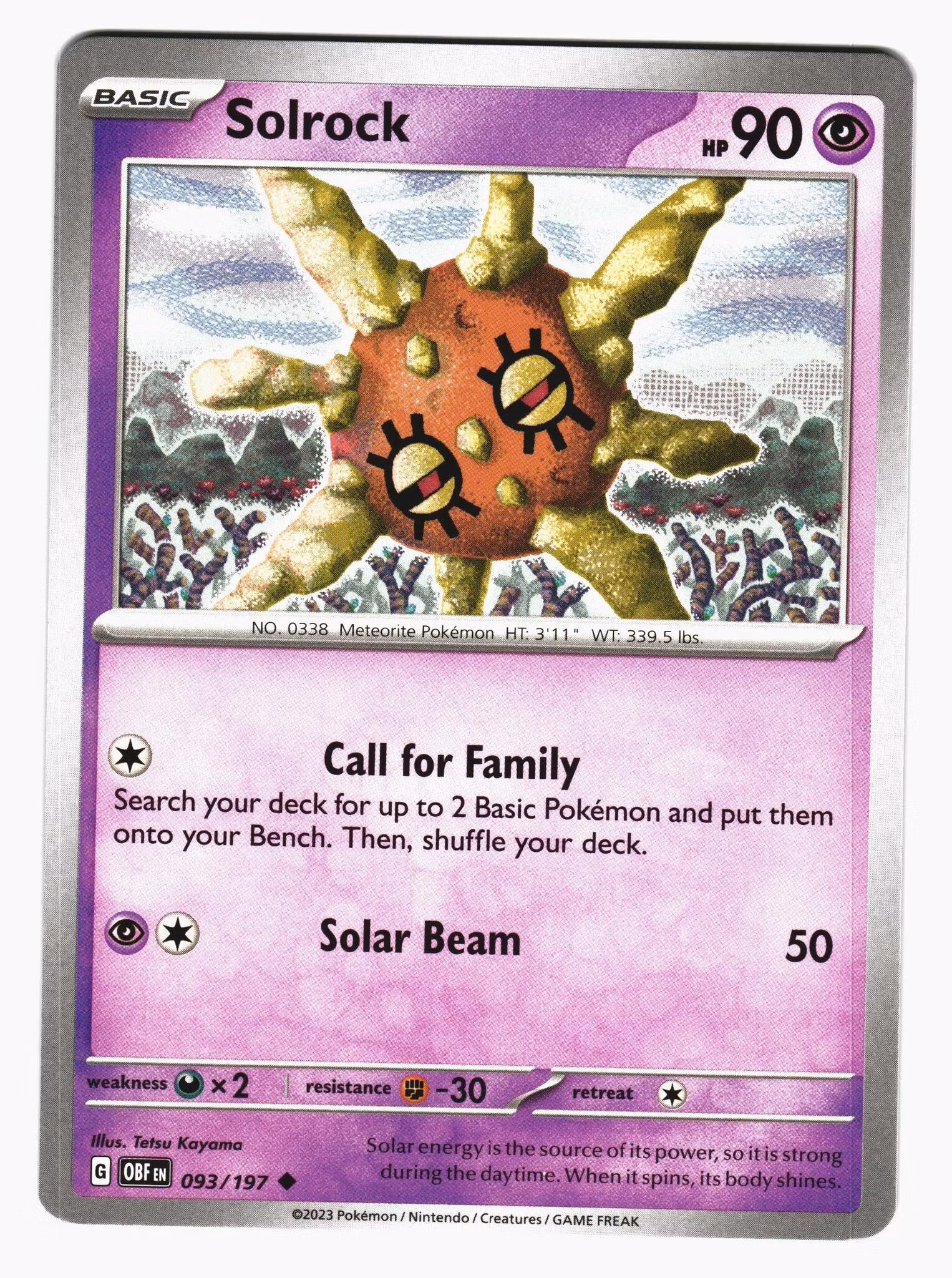 Solrock Uncommon 093/197 Obsidian Flames Pokemon