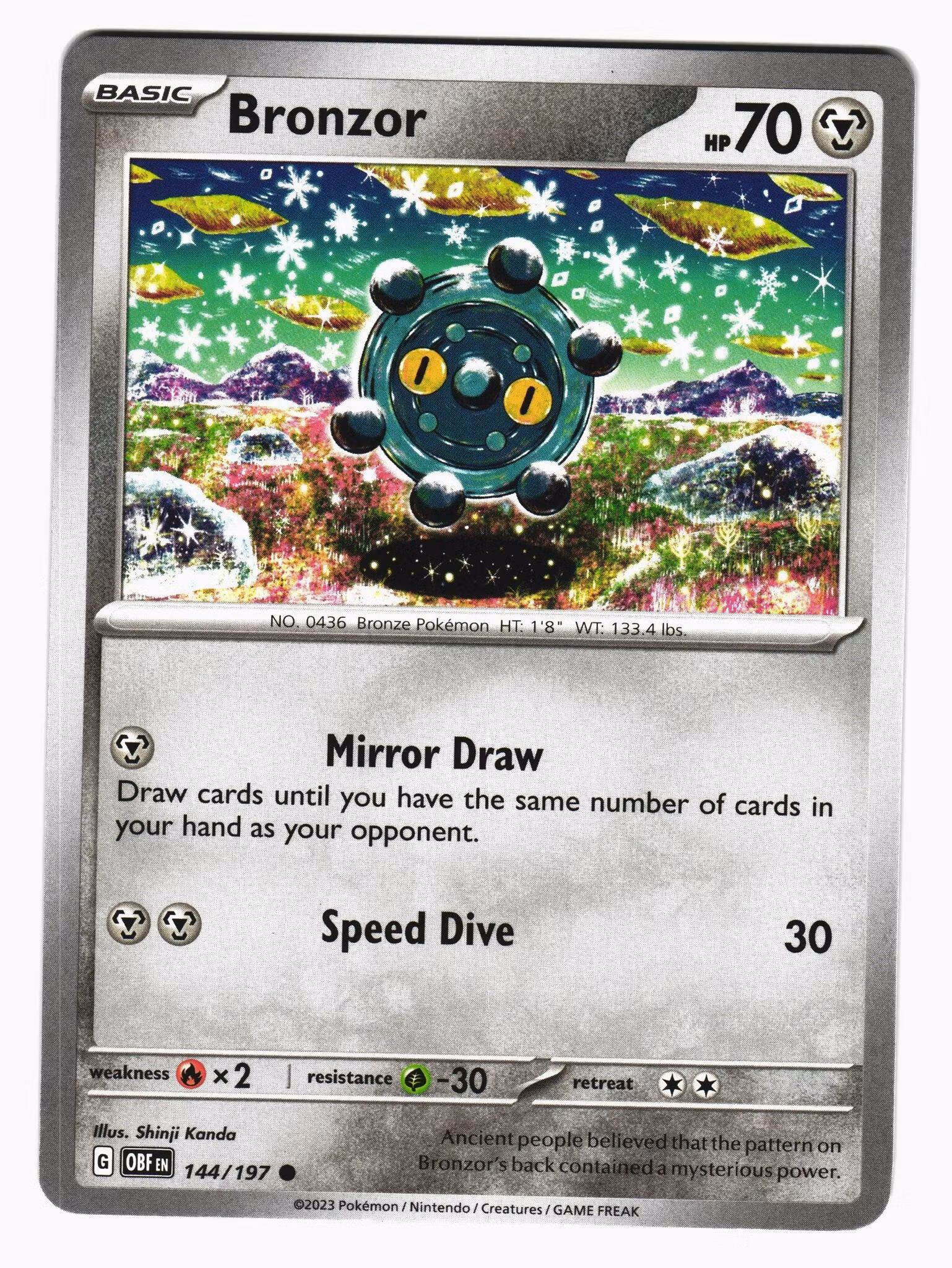 Bronzor Common 144/197 Obsidian Flames Pokemon