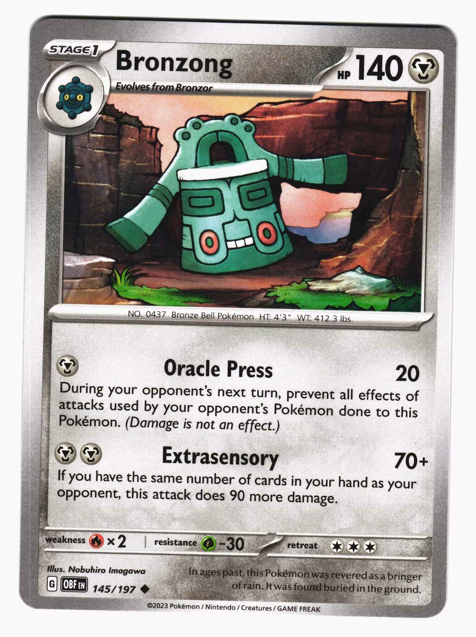 Bronzong Uncommon 145/197 Obsidian Flames Pokemon