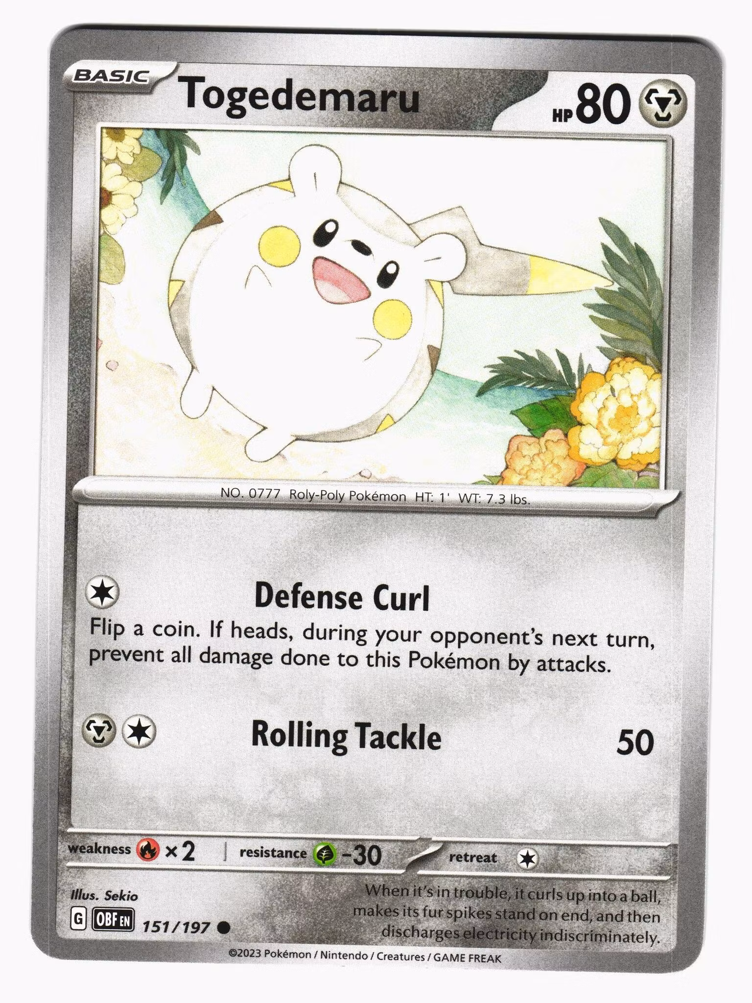 Togedemaru Common 151/197 Obsidian Flames Pokemon
