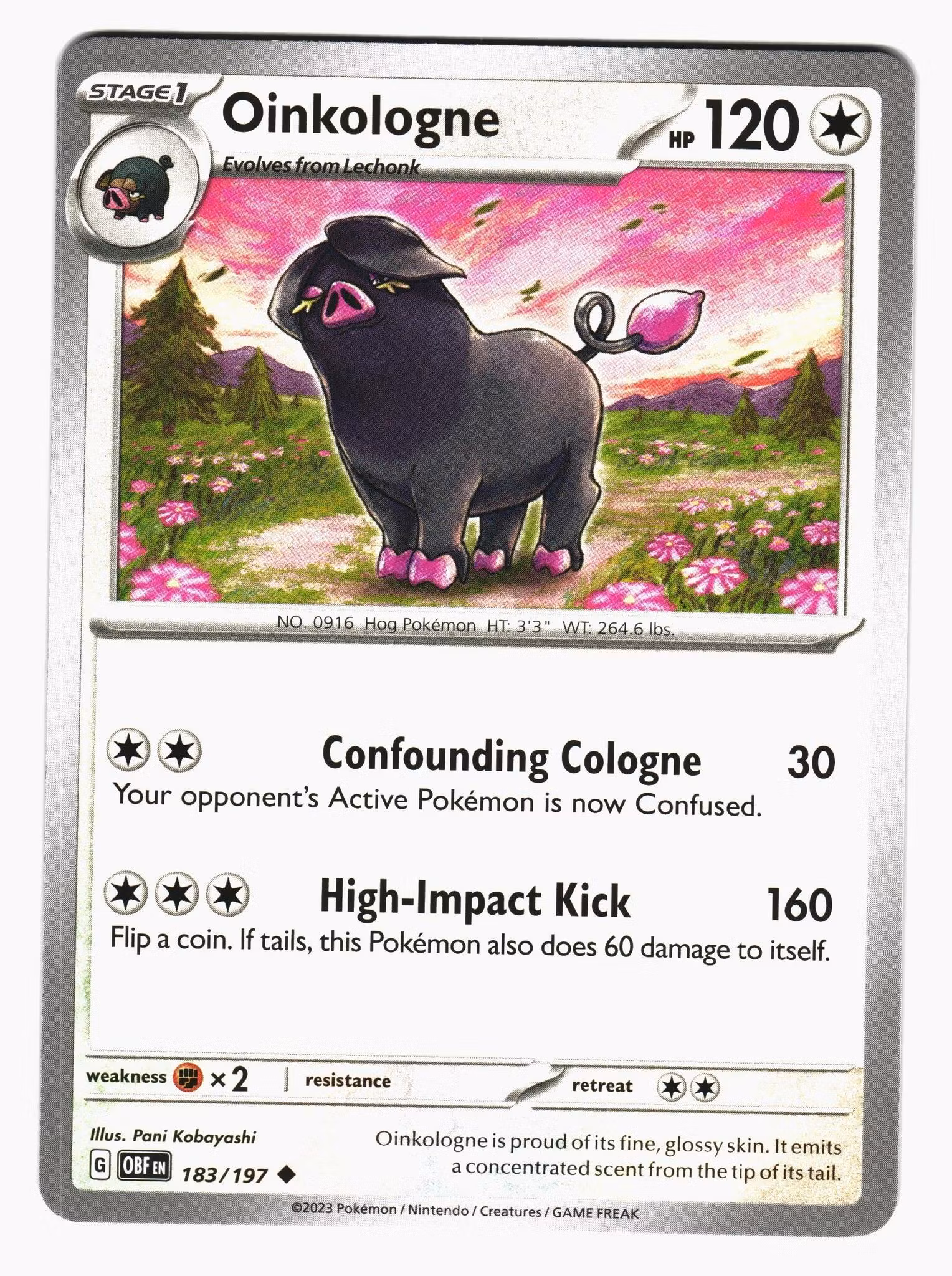Onkologne Uncommon 183/197 Obsidian Flames Pokemon