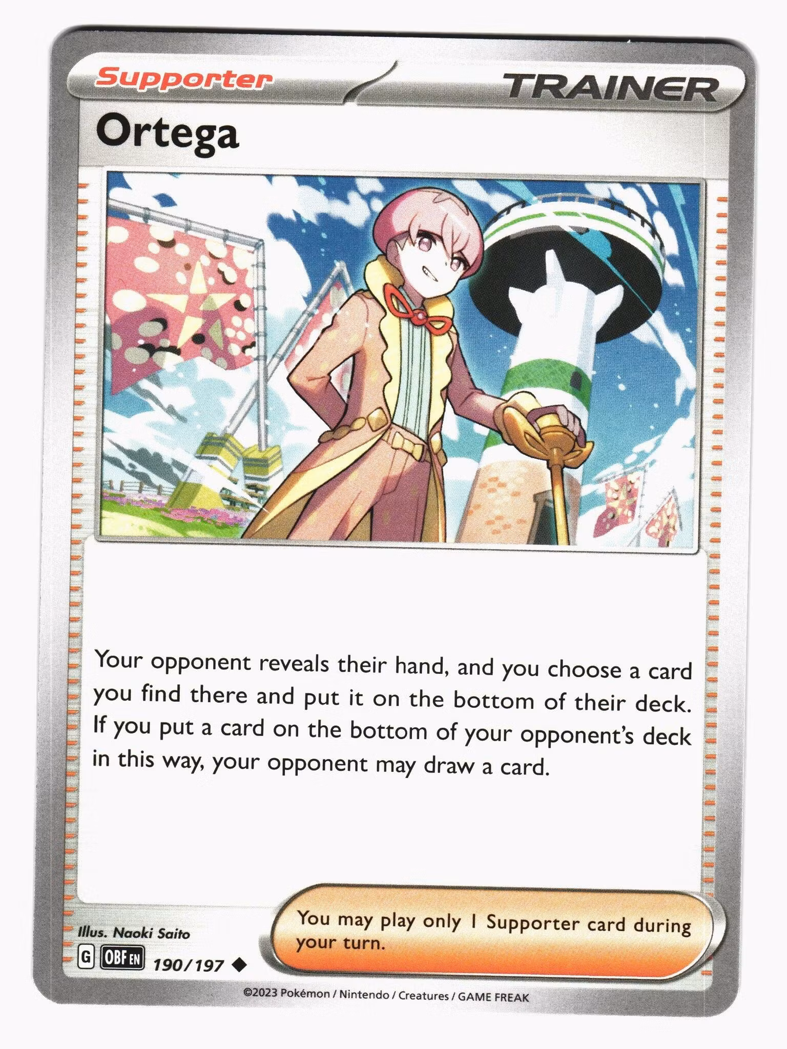 Ortega Uncommon 190/197 Obsidian Flames Pokemon