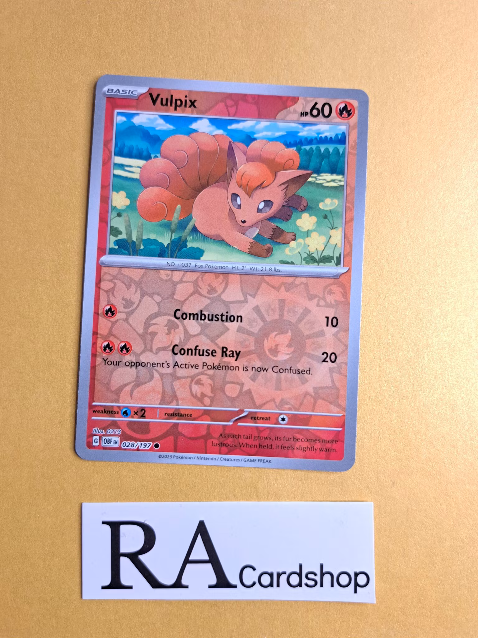 Vulpix Reverse Holo Common 028/197 Obsidian Flames Pokemon