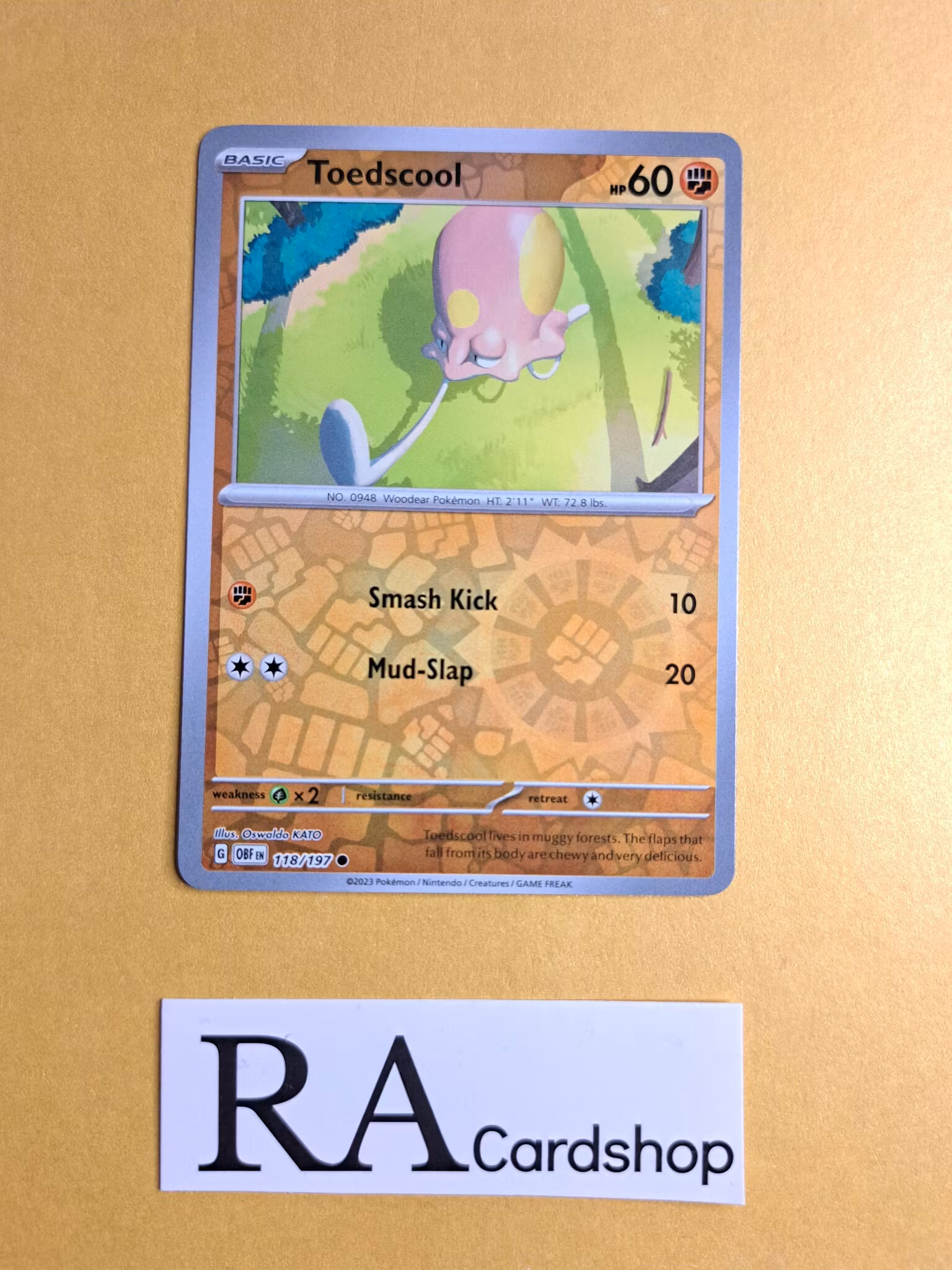 Toedscool Reverse Holo Common 118/197 Obsidian Flames Pokemon