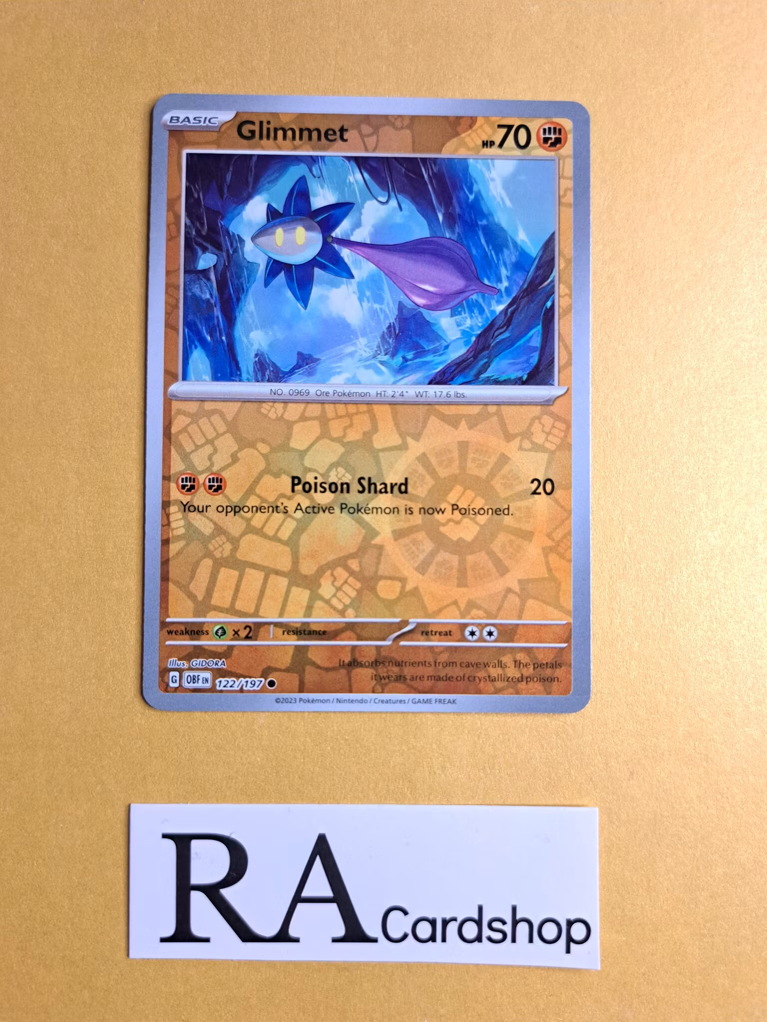 Glimmet Reverse Holo Common 122/197 Obsidian Flames Pokemon